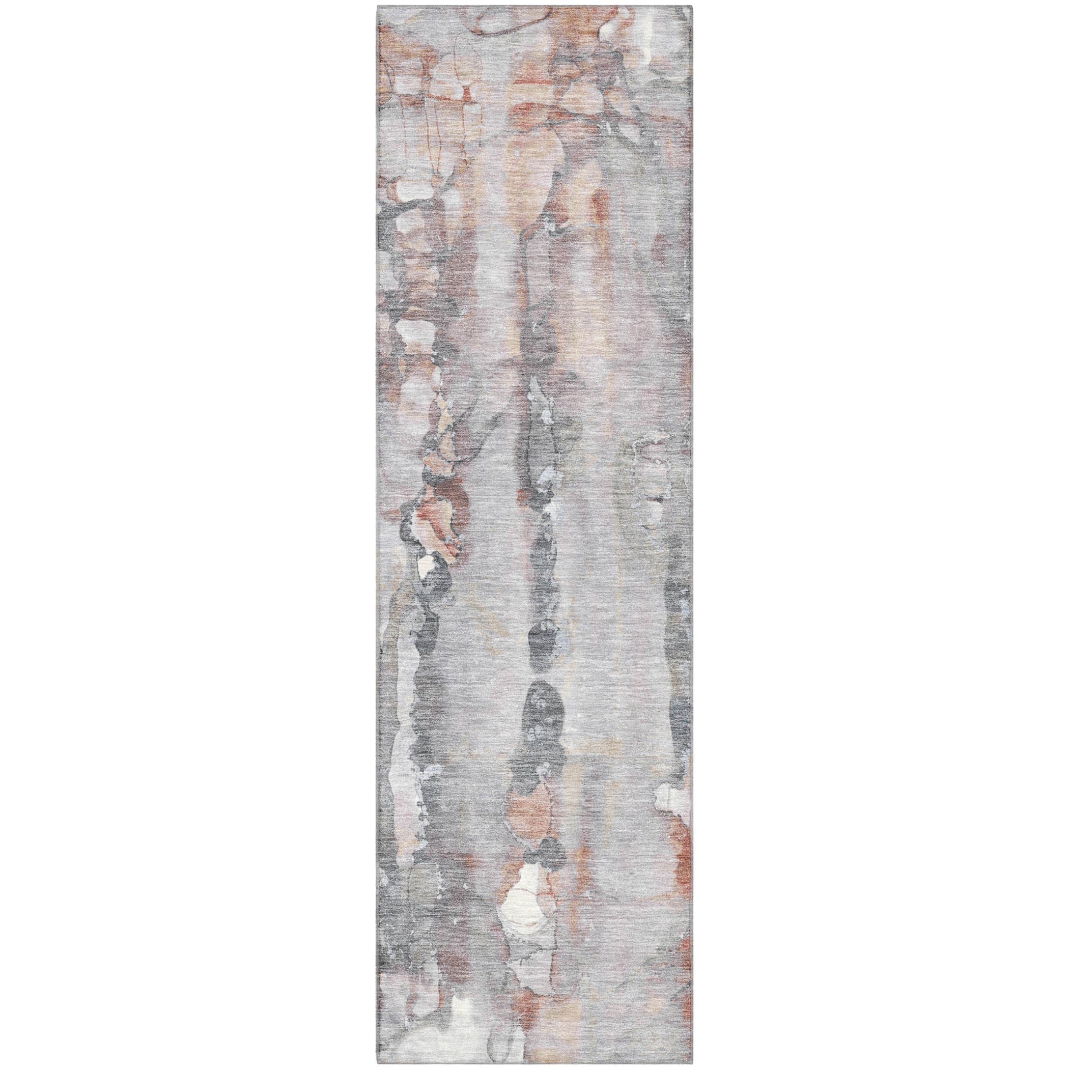 Luang Prabang Machine Washable Transitional Copper Orange Rug 2'3" x 7'6" #shape_Runner