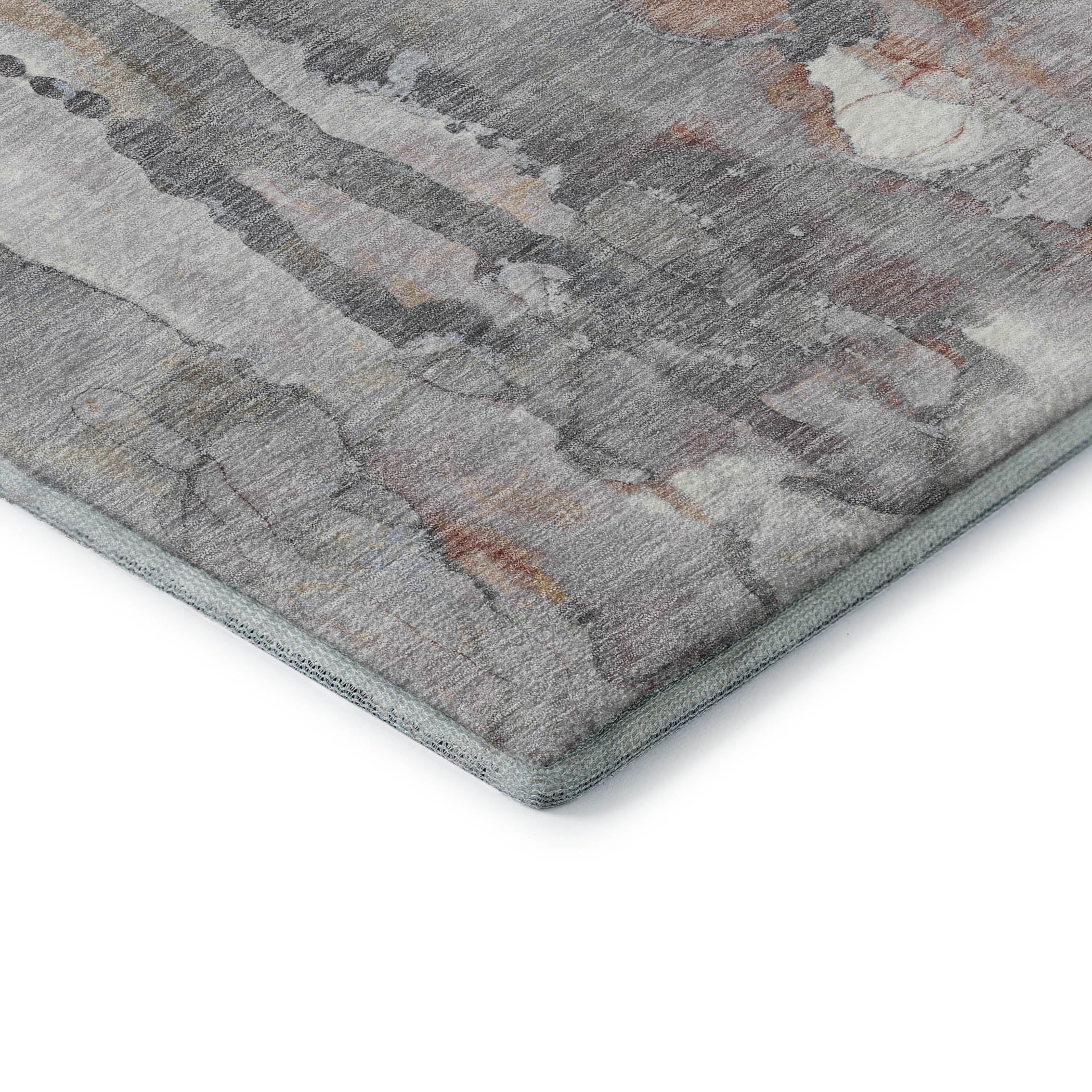 Luang Prabang Machine Washable Transitional Copper Orange Rug 1'8" x 2'6" #shape_Rectangle