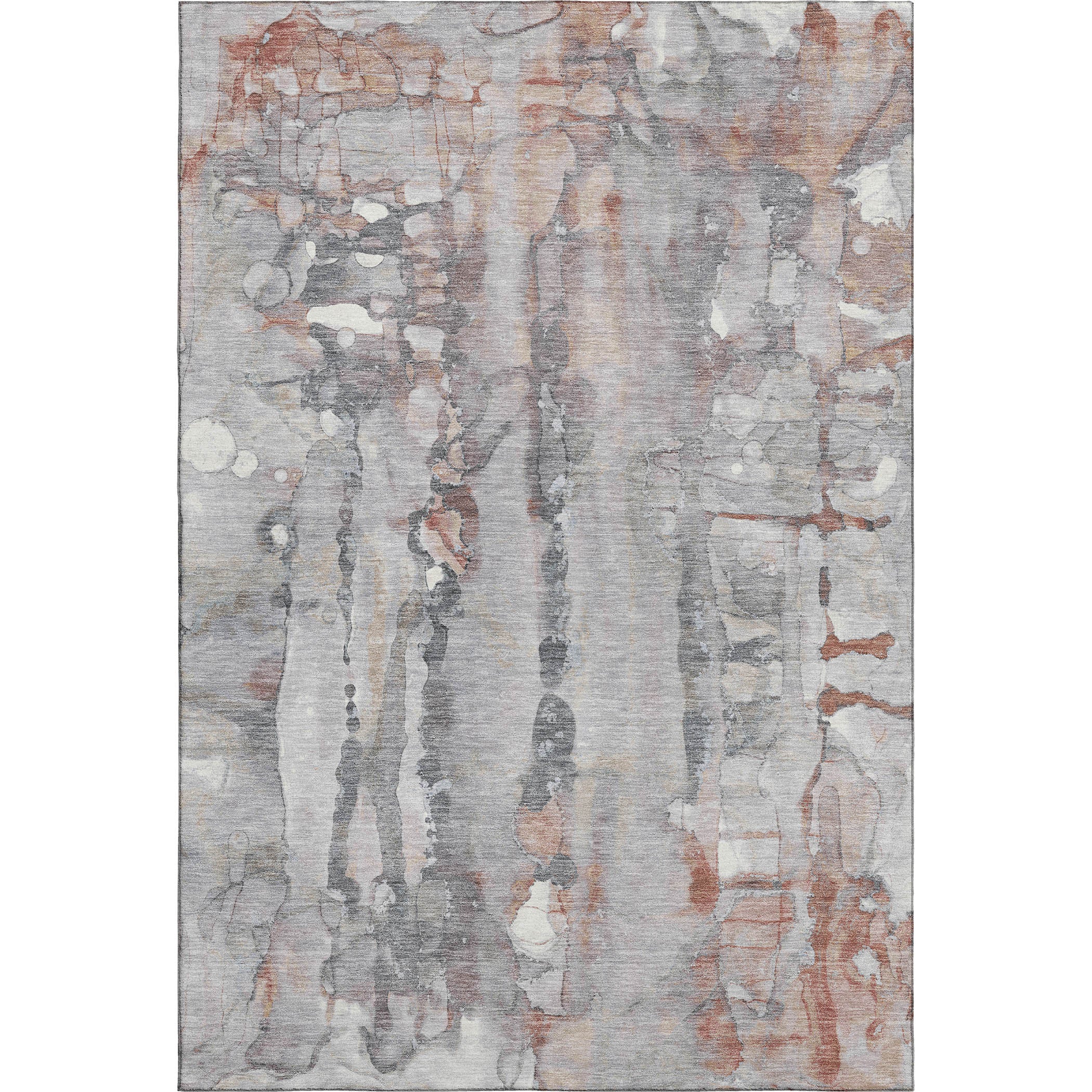 Luang Prabang Machine Washable Transitional Copper Orange Rug 2'6" x 3'10" #shape_Rectangle