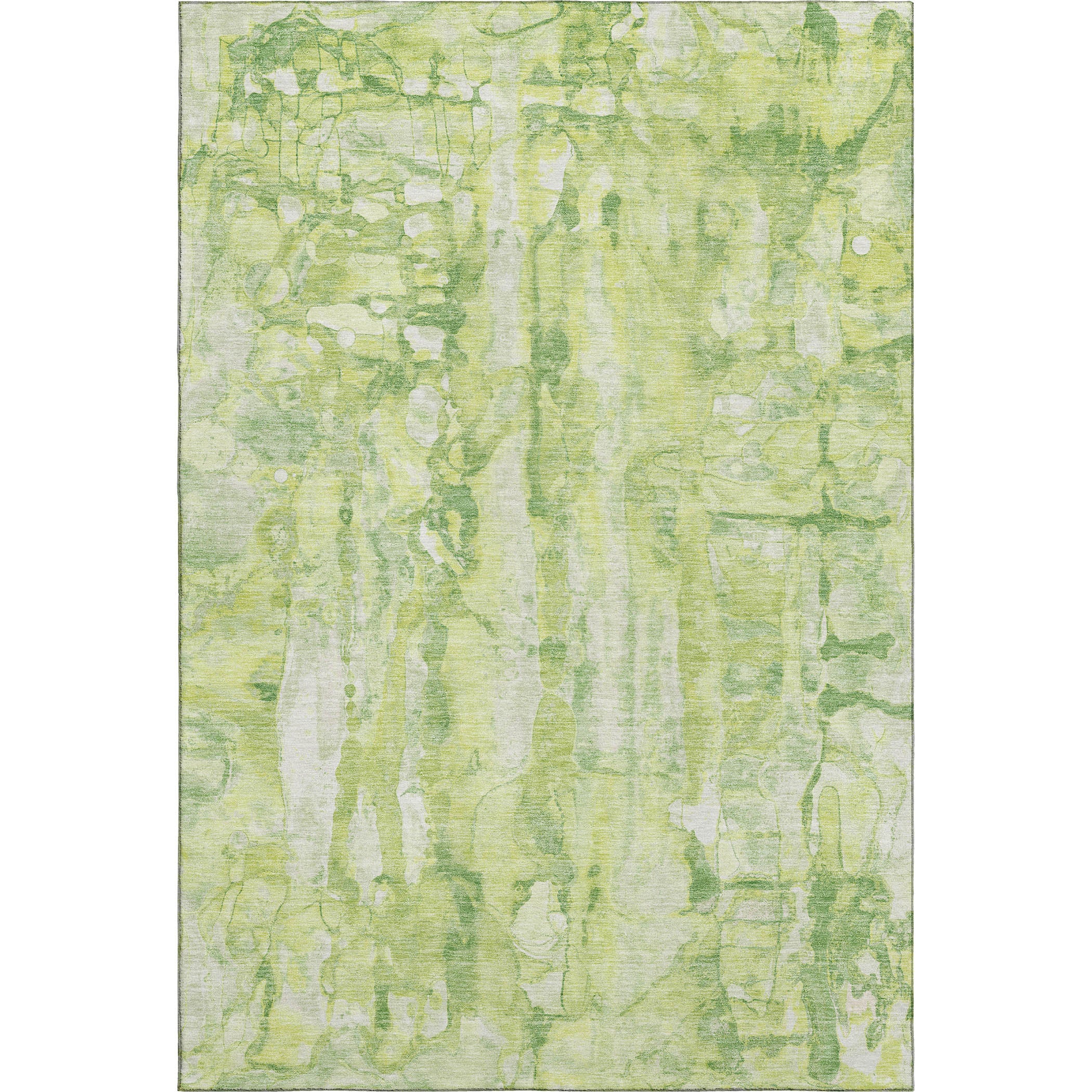 Luang Prabang Machine Washable Transitional Lime Green Rug 2'6" x 3'10" #shape_Rectangle