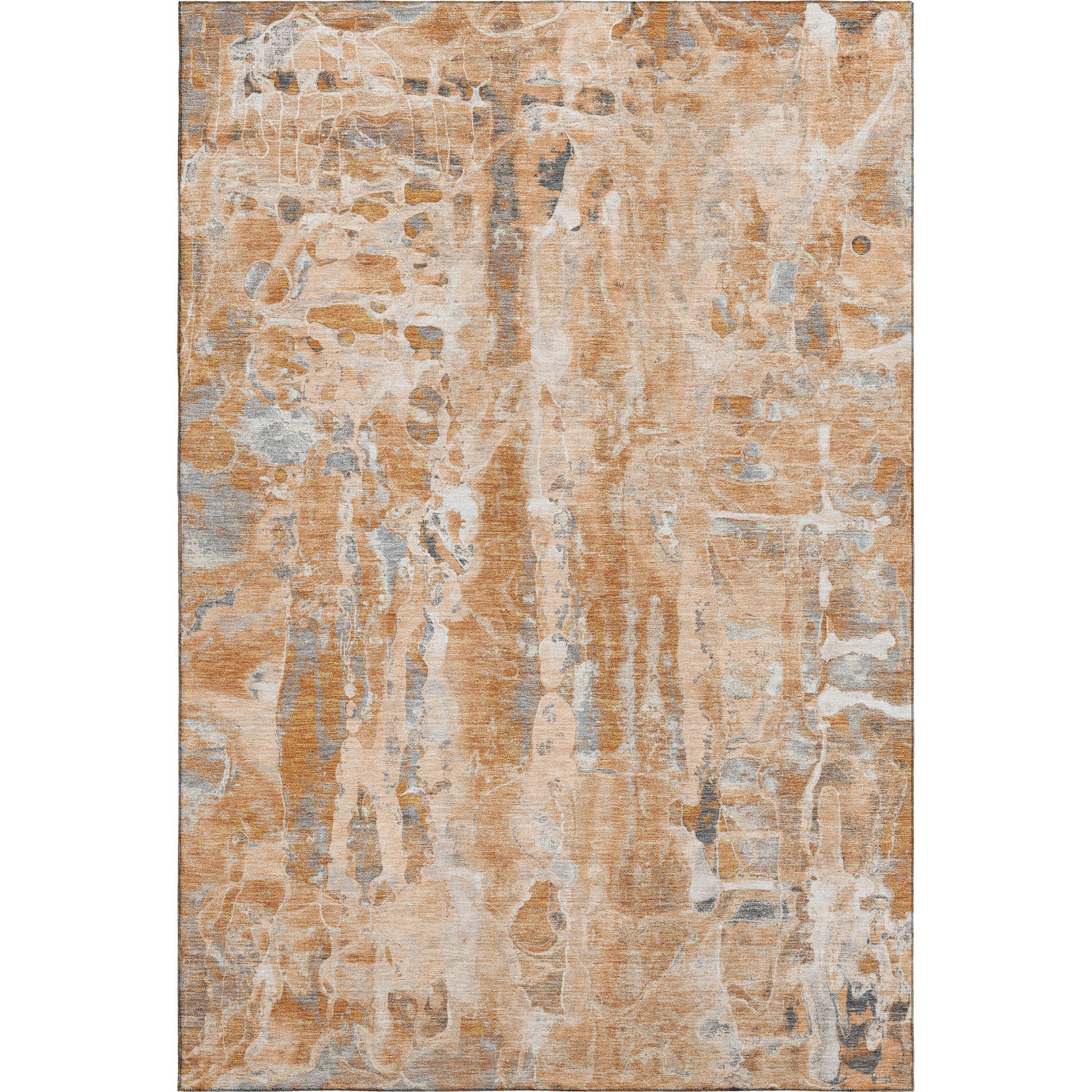 Luang Prabang Machine Washable Transitional Orange Rug 2'6" x 3'10" #shape_Rectangle