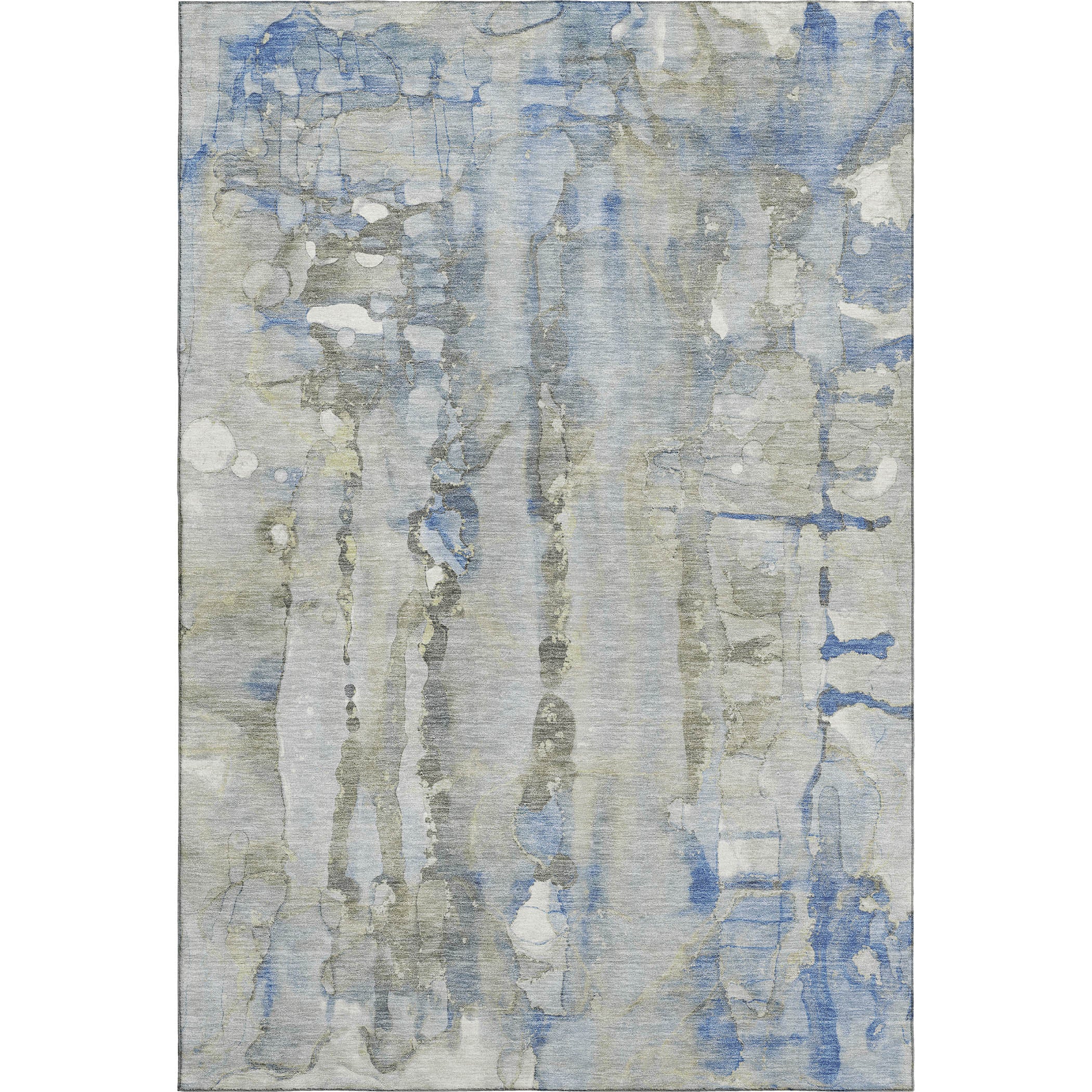 Luang Prabang Machine Washable Transitional Sky Blue Rug 2'6" x 3'10" #shape_Rectangle
