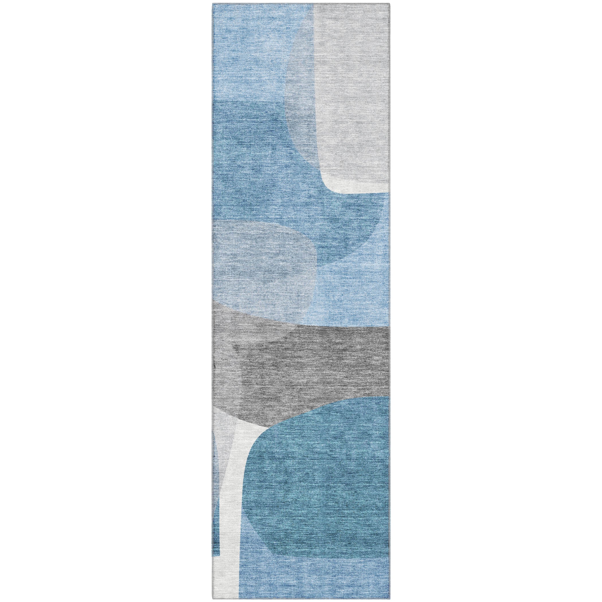 Lima Machine Washable Transitional Denim Blue Rug 2'3" x 7'6" #shape_Runner