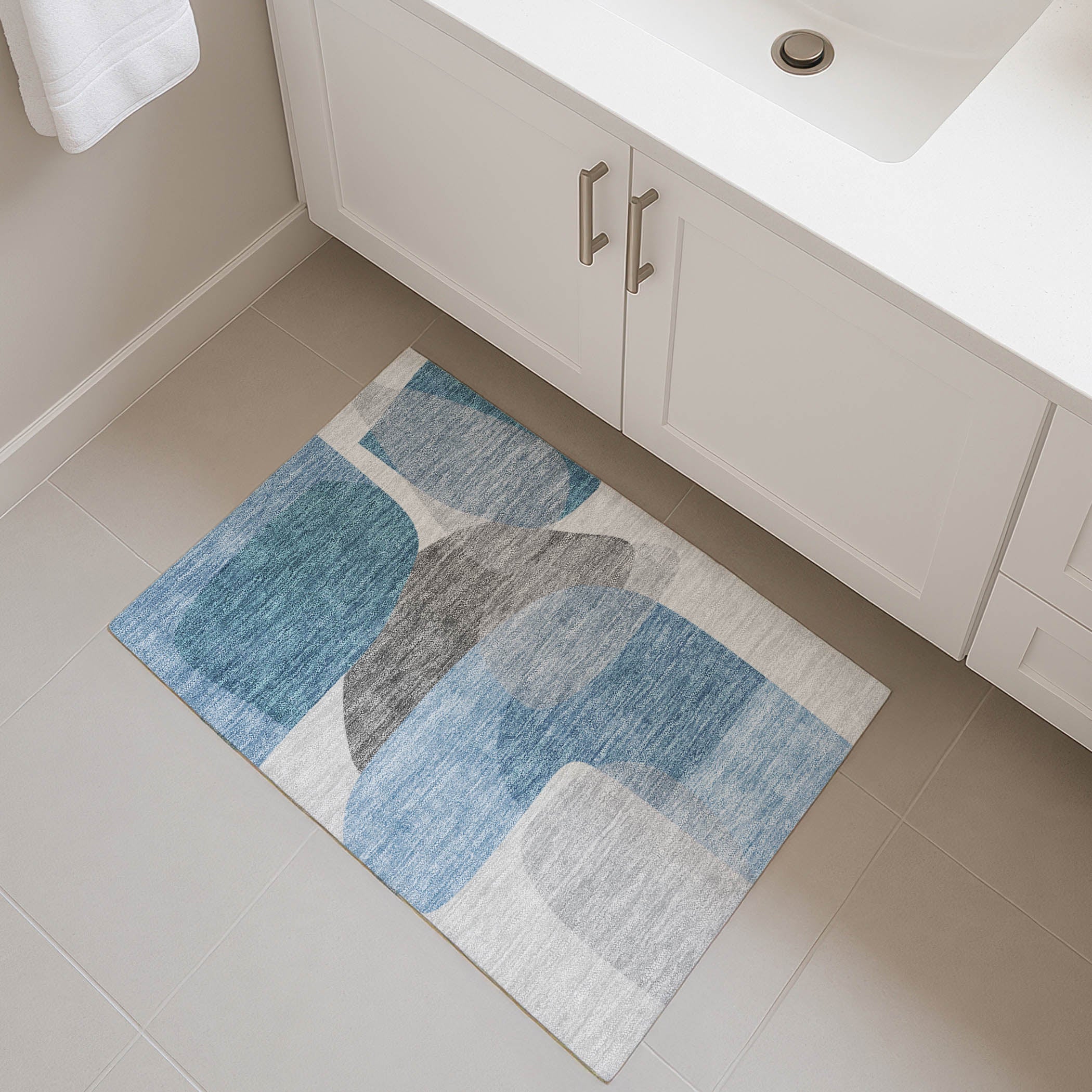 Lima Machine Washable Transitional Denim Blue Rug 1'8" x 2'6" #shape_Rectangle