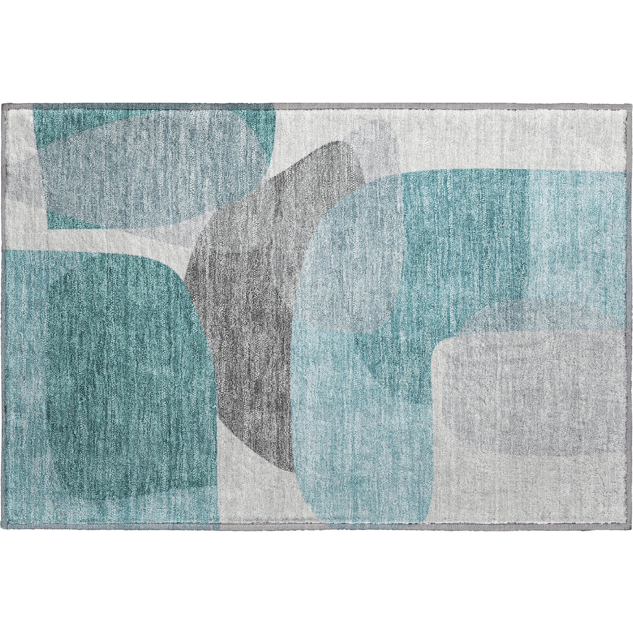 Lima Machine Washable Transitional Teal Rug 1'8" x 2'6" #shape_Rectangle