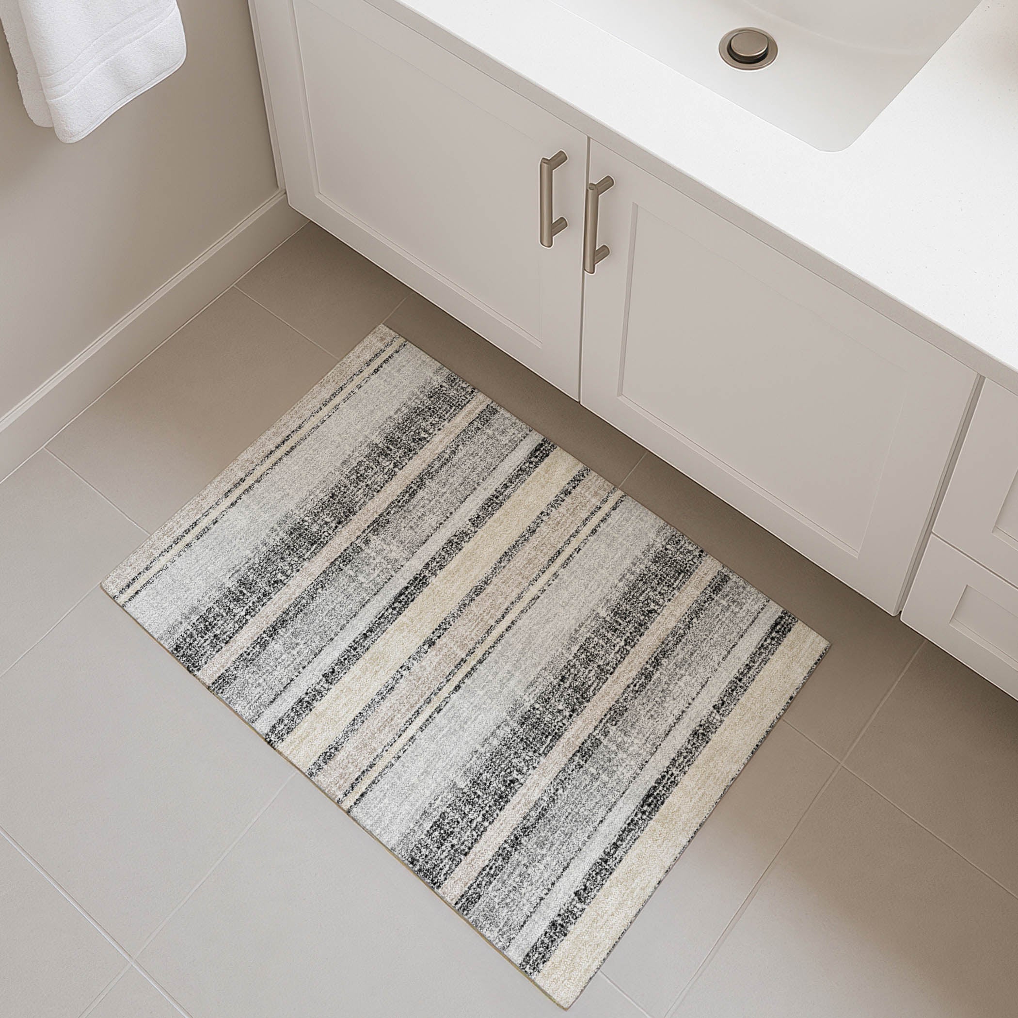 Valletta Machine Washable Transitional Black Rug 1'8" x 2'6" #shape_Rectangle