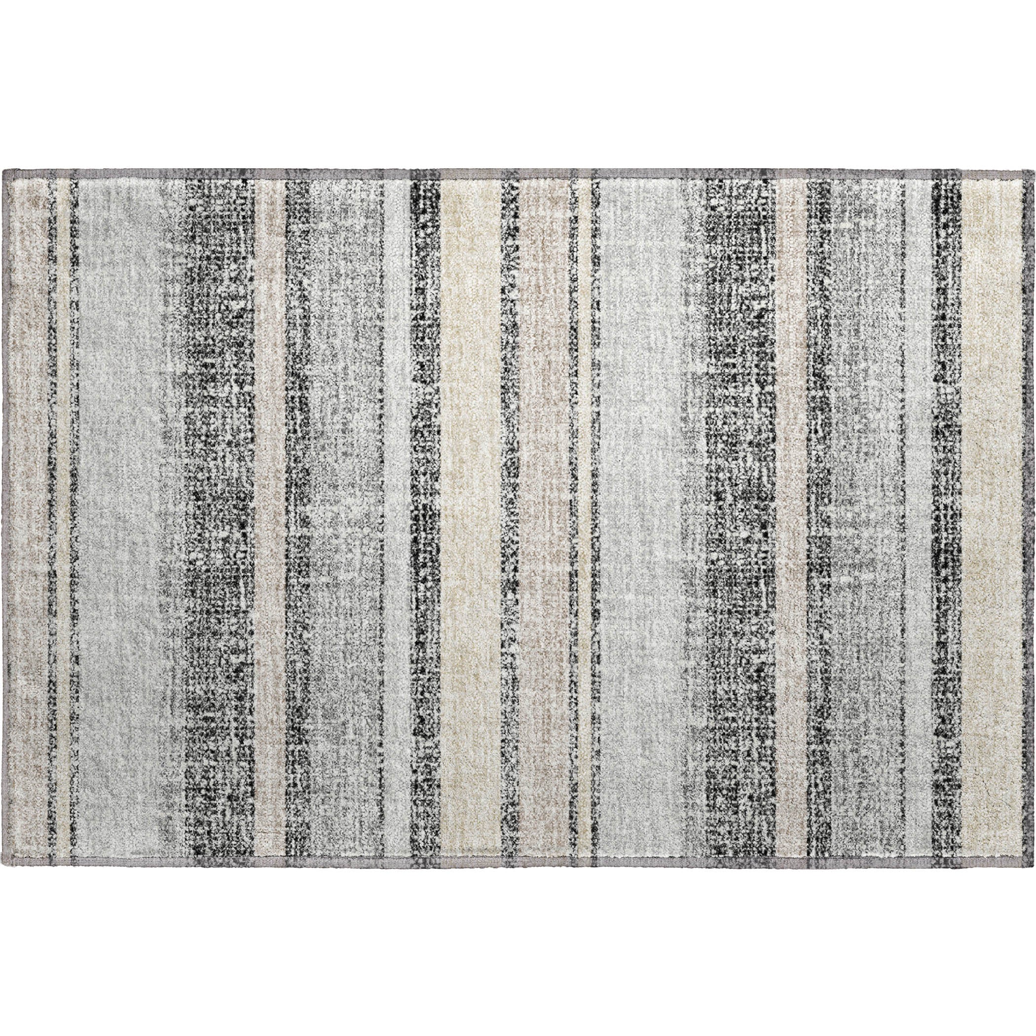 Valletta Machine Washable Transitional Black Rug 1'8" x 2'6" #shape_Rectangle