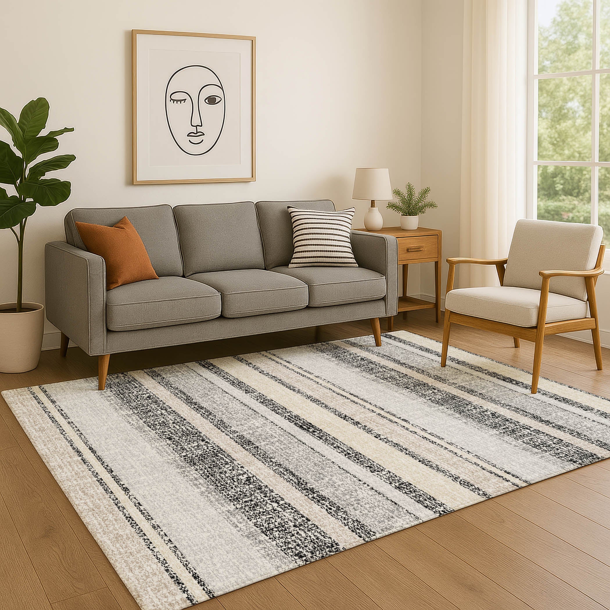 Valletta Machine Washable Transitional Black Rug 2'6" x 3'10" #shape_Rectangle