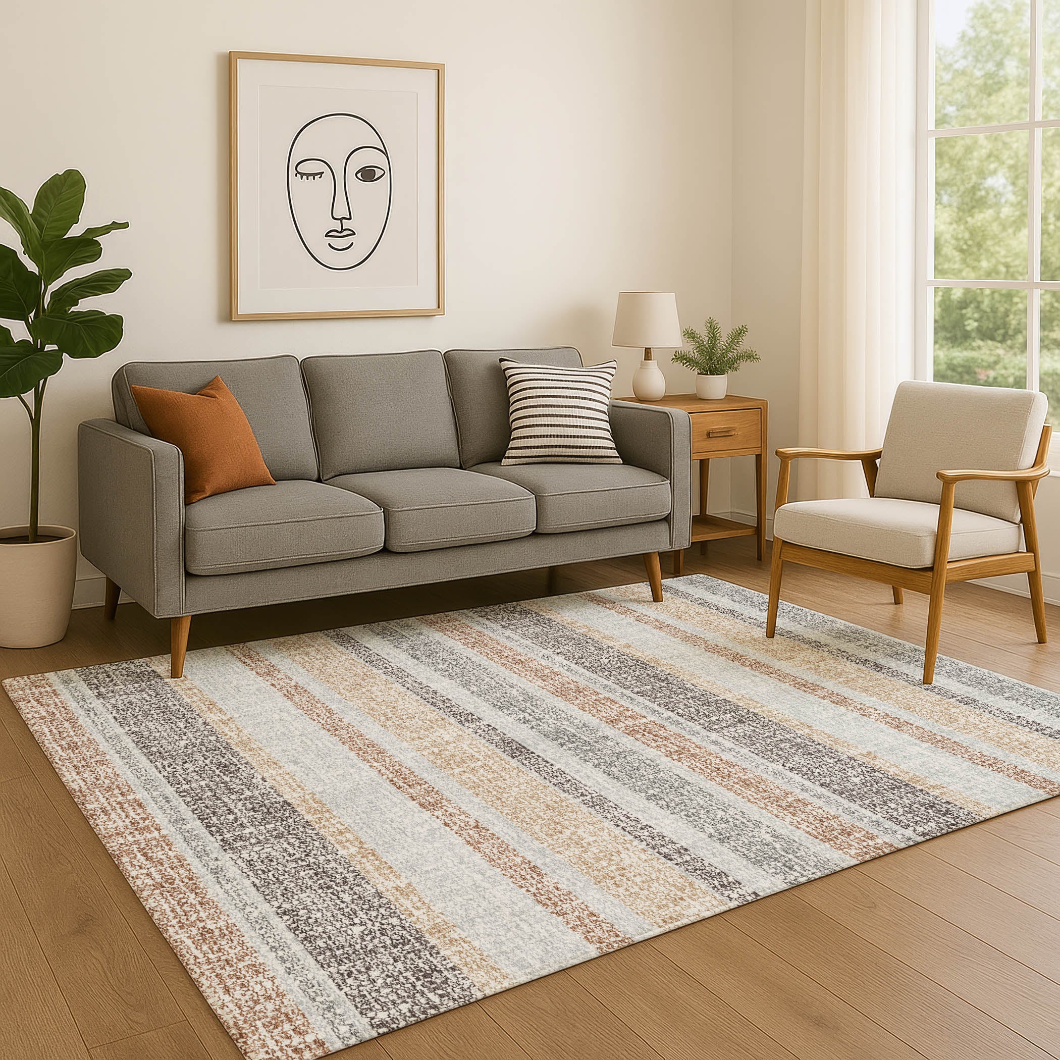 Valletta Machine Washable Transitional Gray Rug 2'6" x 3'10" #shape_Rectangle