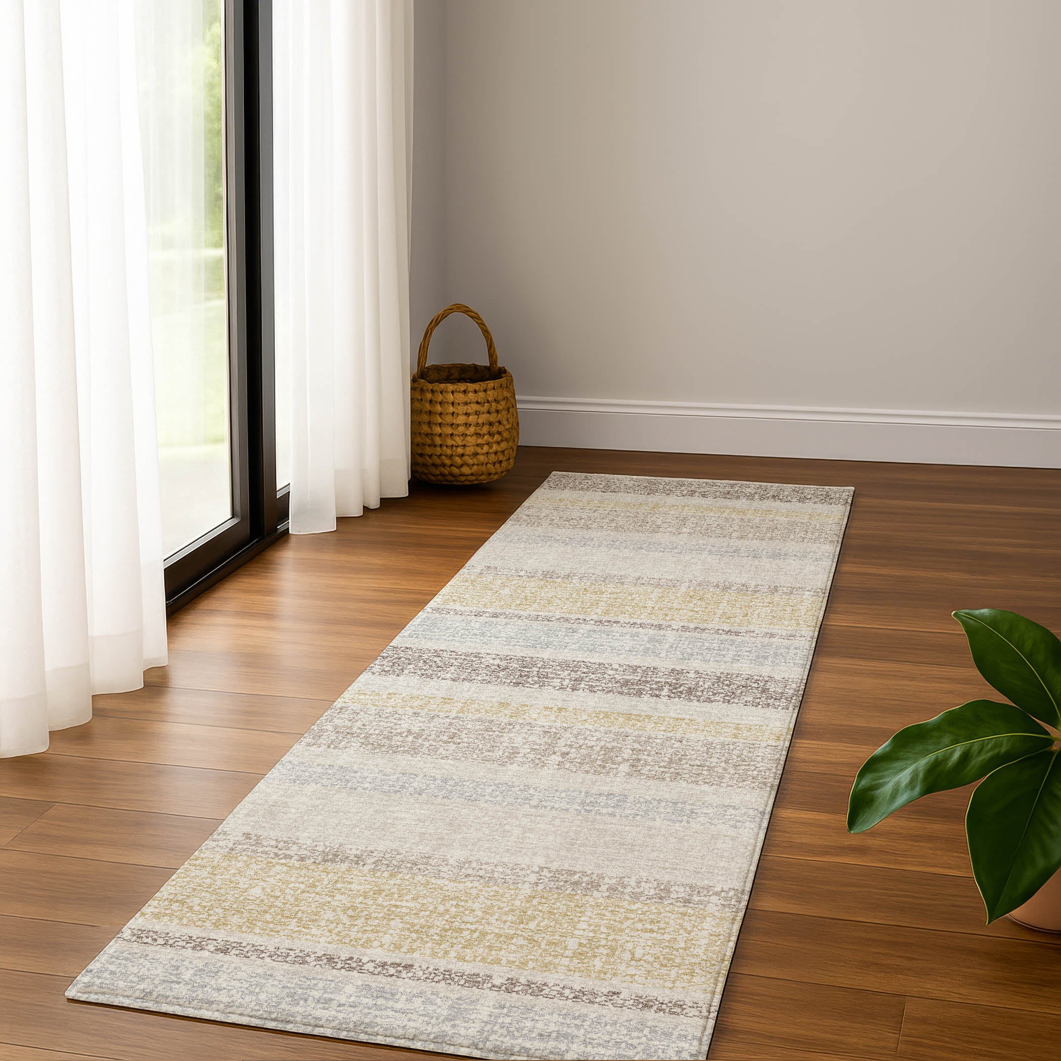 Valletta Machine Washable Transitional Ivory Rug 2'3" x 7'6" #shape_Runner