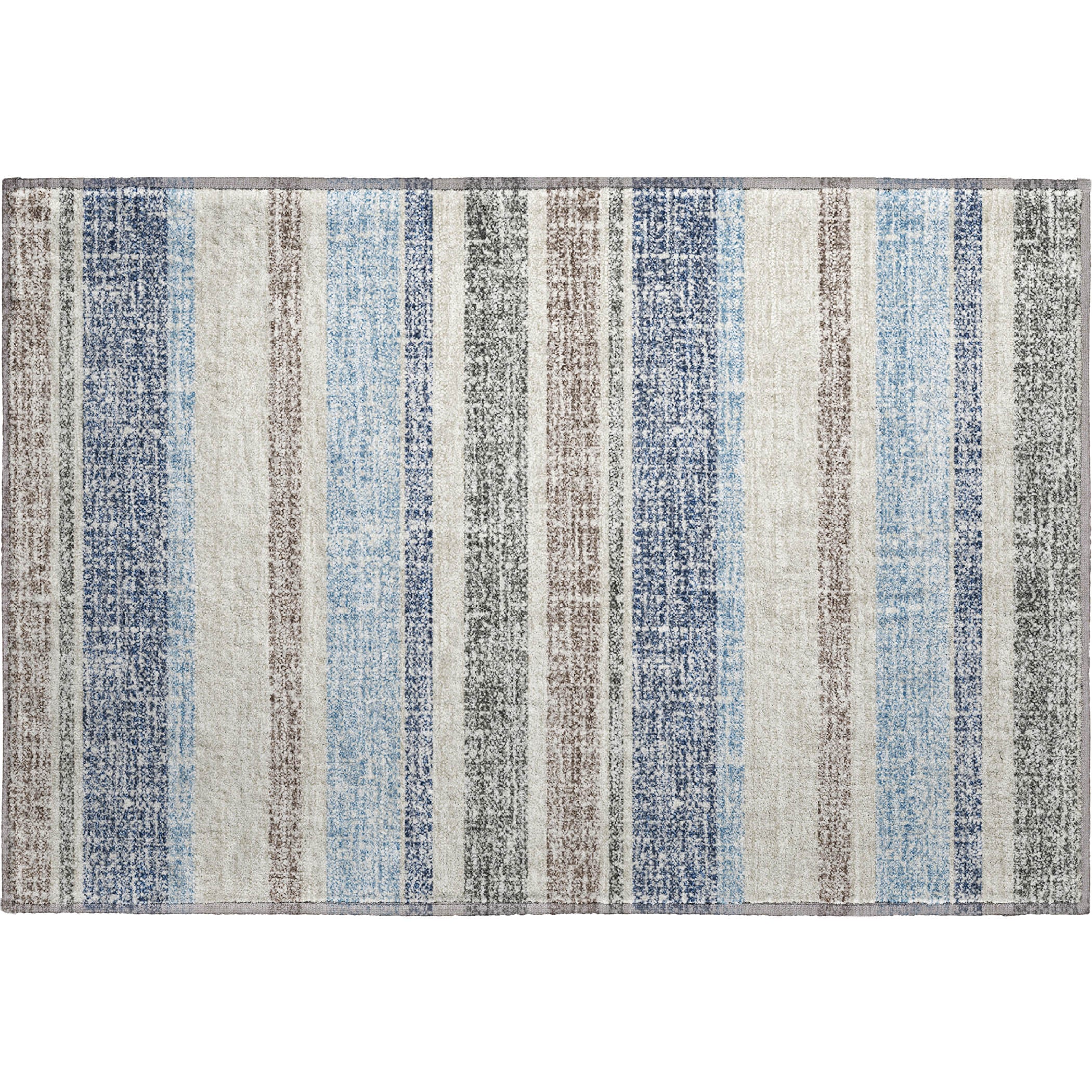 Valletta Machine Washable Transitional Navy Blue Rug 1'8" x 2'6" #shape_Rectangle