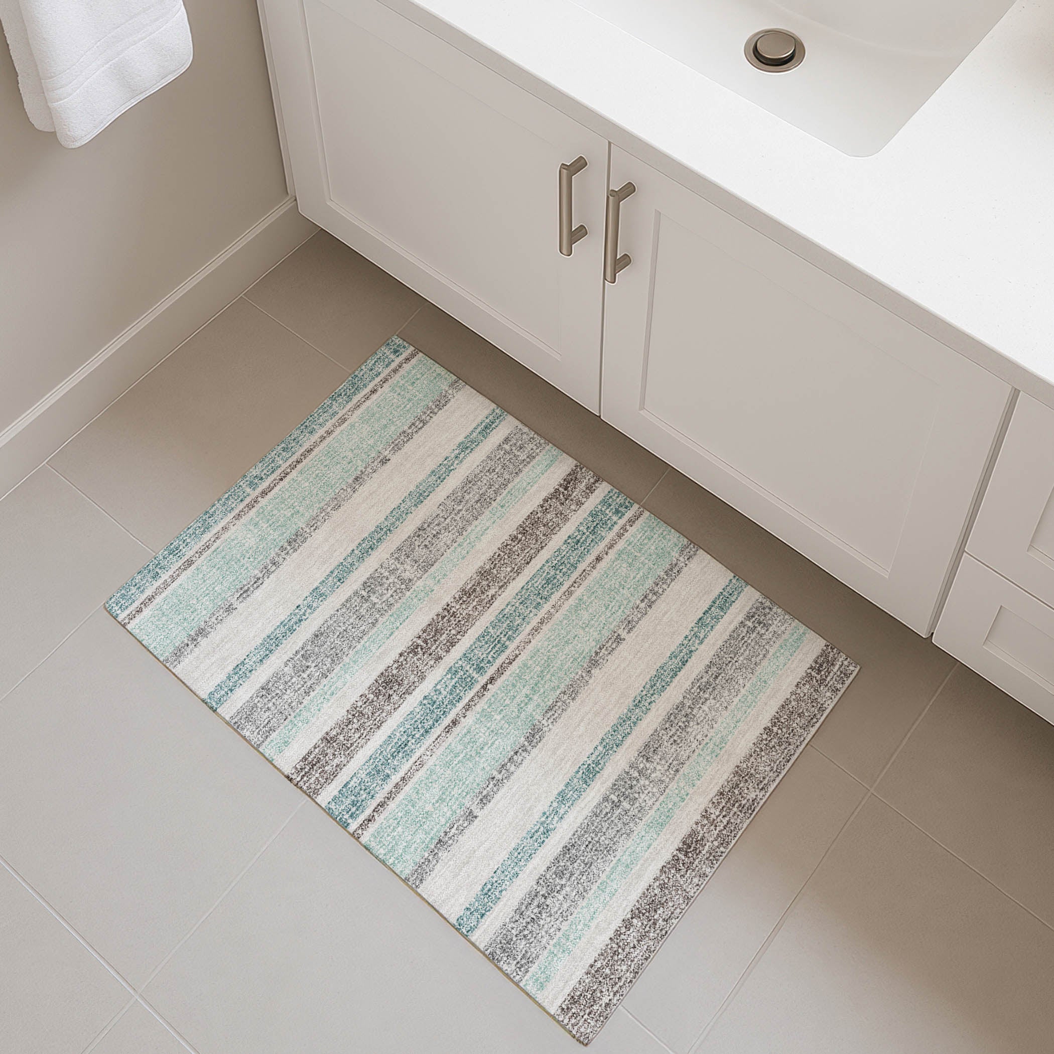 Valletta Machine Washable Transitional Teal Rug 1'8" x 2'6" #shape_Rectangle