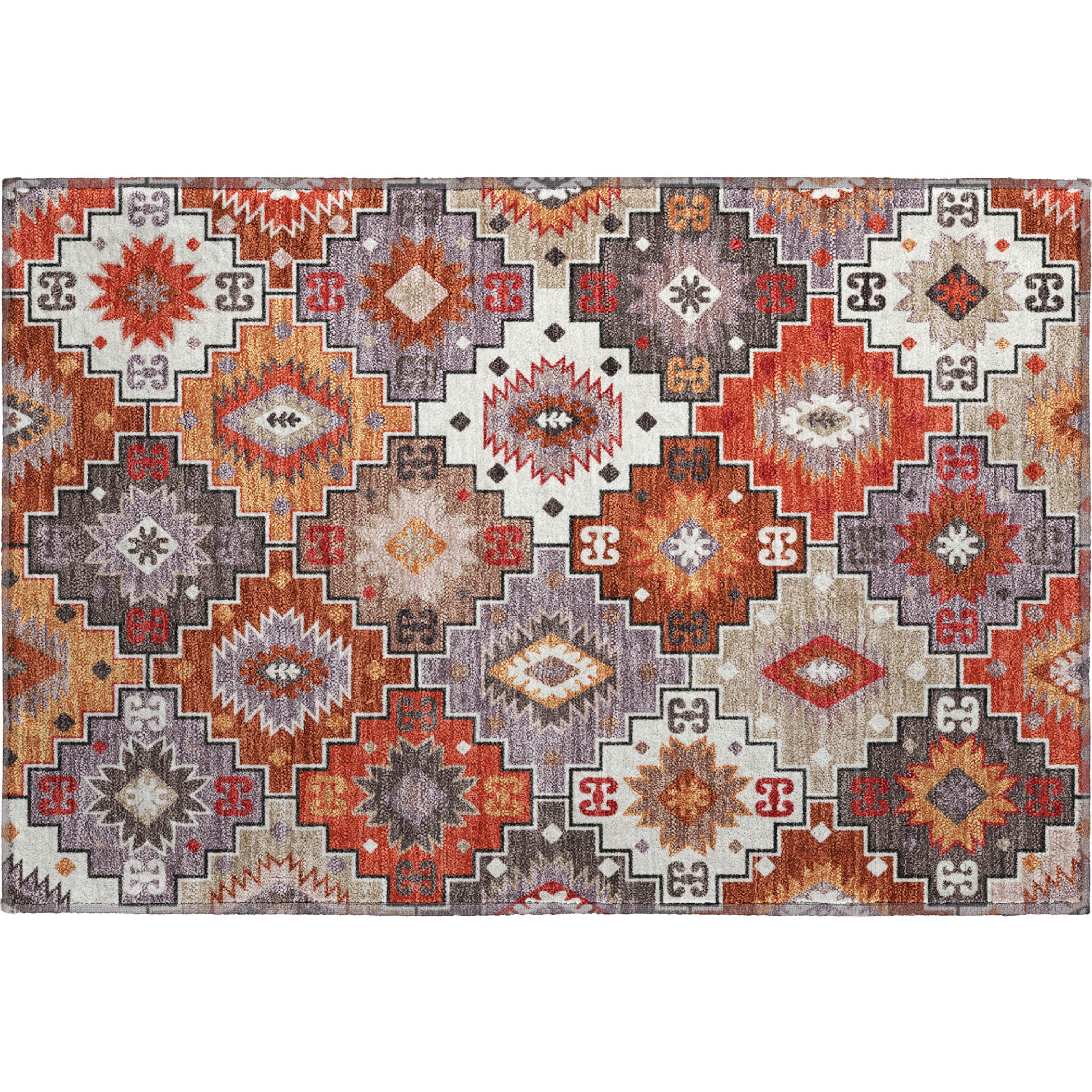 Athens Machine Washable Transitional Paprika Orange Rug 1'8" x 2'6" #shape_Rectangle