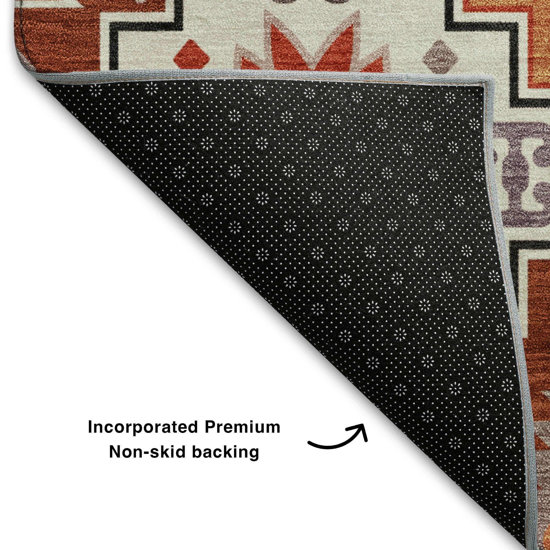 Athens Machine Washable Transitional Paprika Orange Rug 1'8" x 2'6" #shape_Rectangle