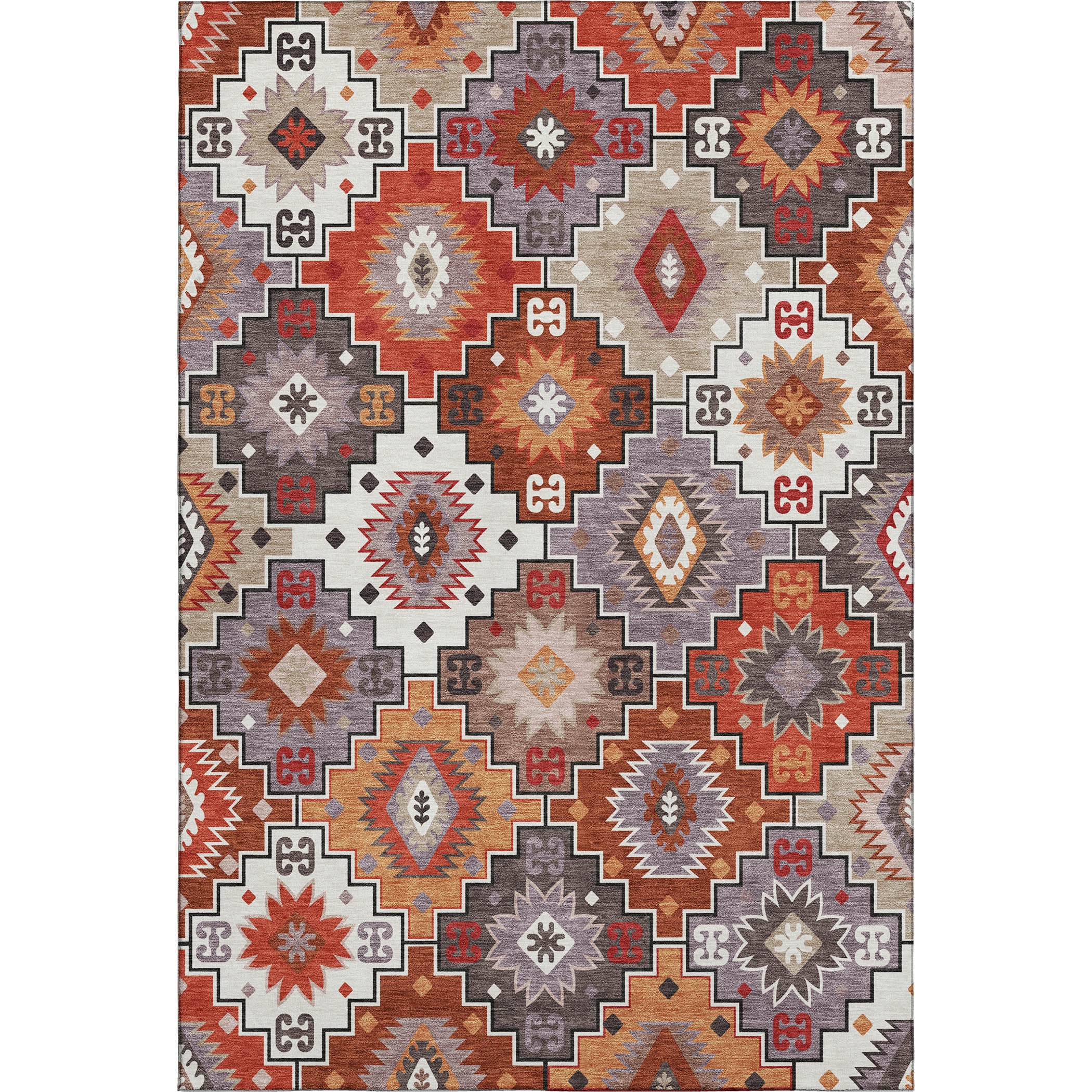 Athens Machine Washable Transitional Paprika Orange Rug 2'6" x 3'10" #shape_Rectangle