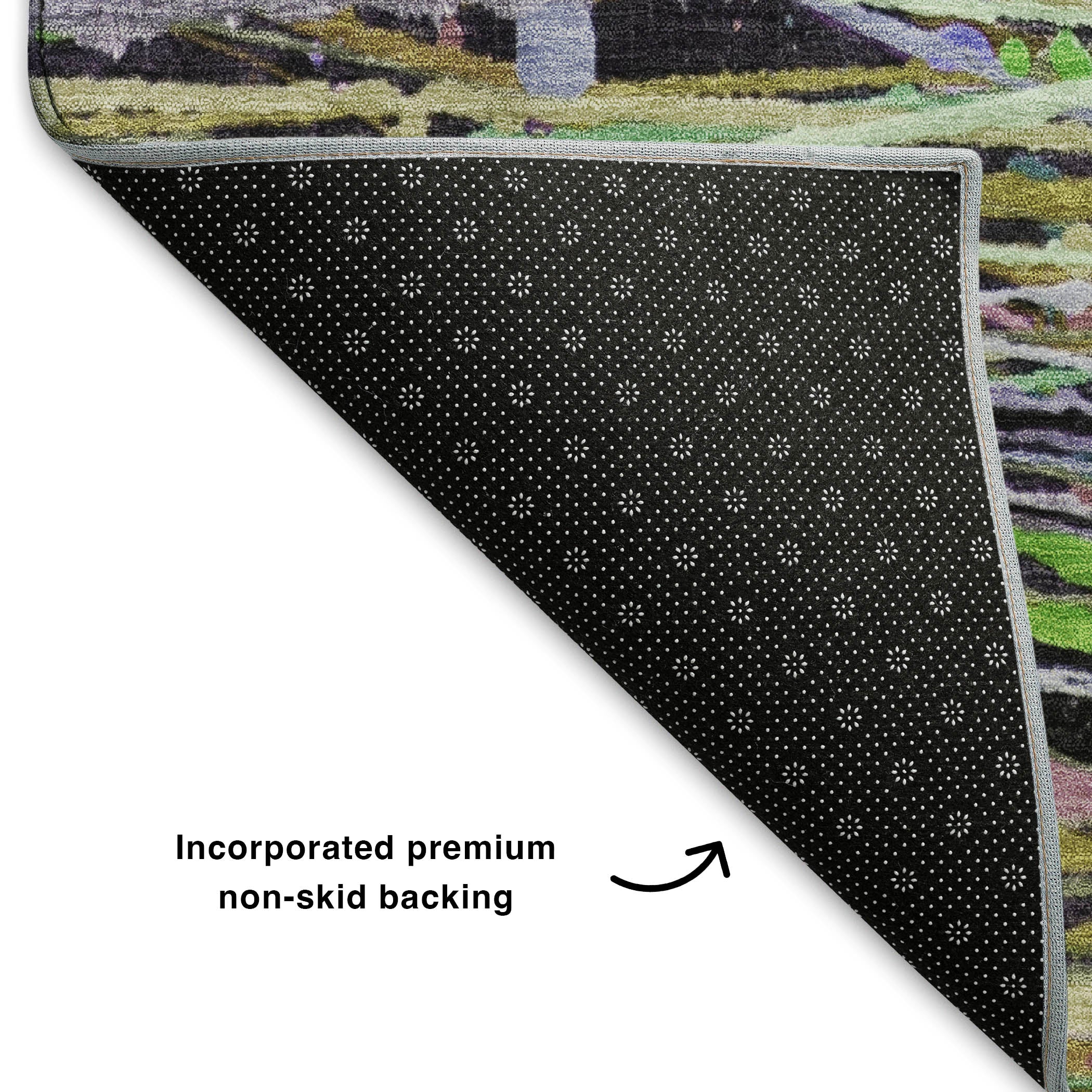 Luang Prabang Machine Washable Transitional Green Rug 1'8" x 2'6" #shape_Rectangle