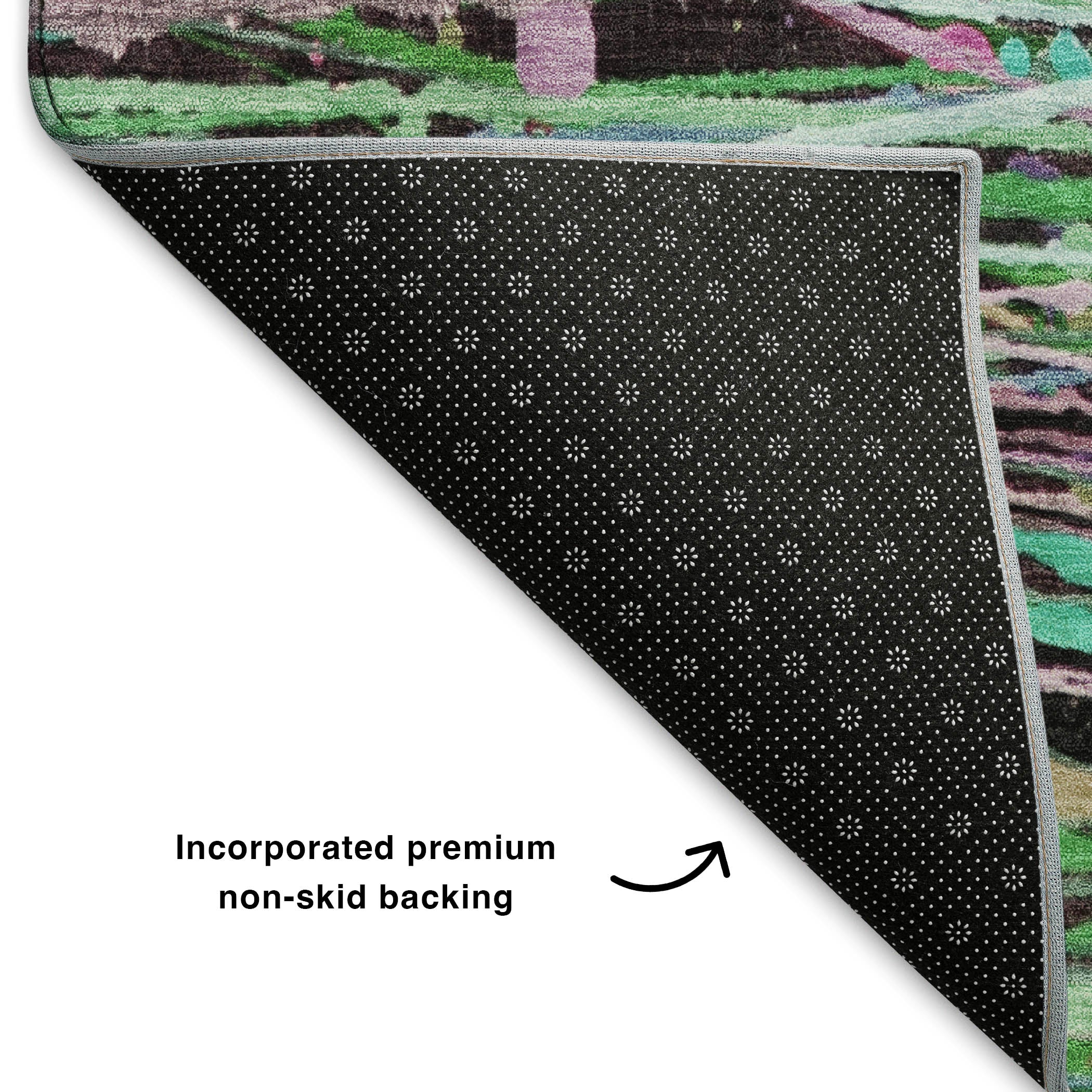 Luang Prabang Machine Washable Transitional Teal Rug 1'8" x 2'6" #shape_Rectangle