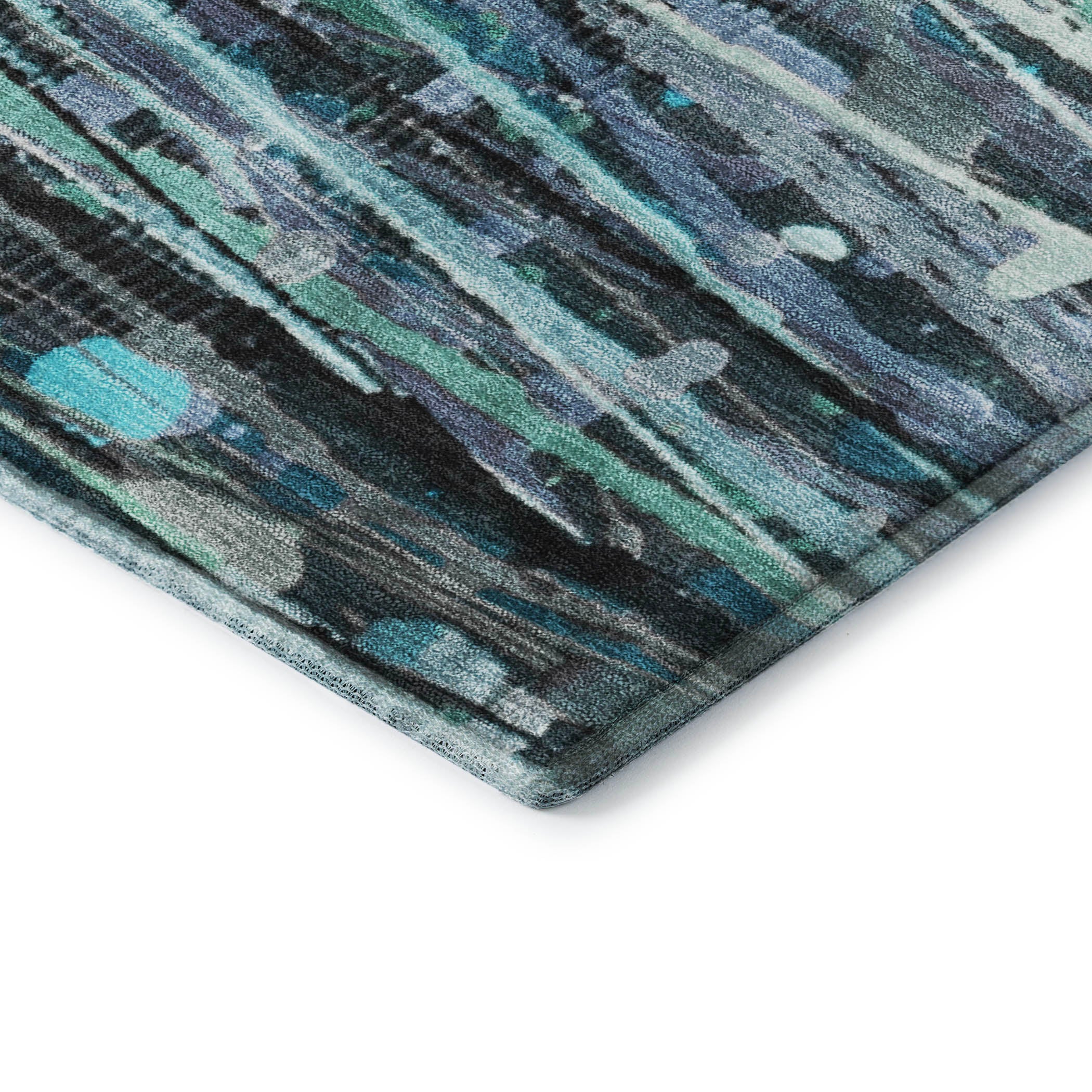 Cusco Machine Washable Transitional Teal Rug 1'8" x 2'6" #shape_Rectangle
