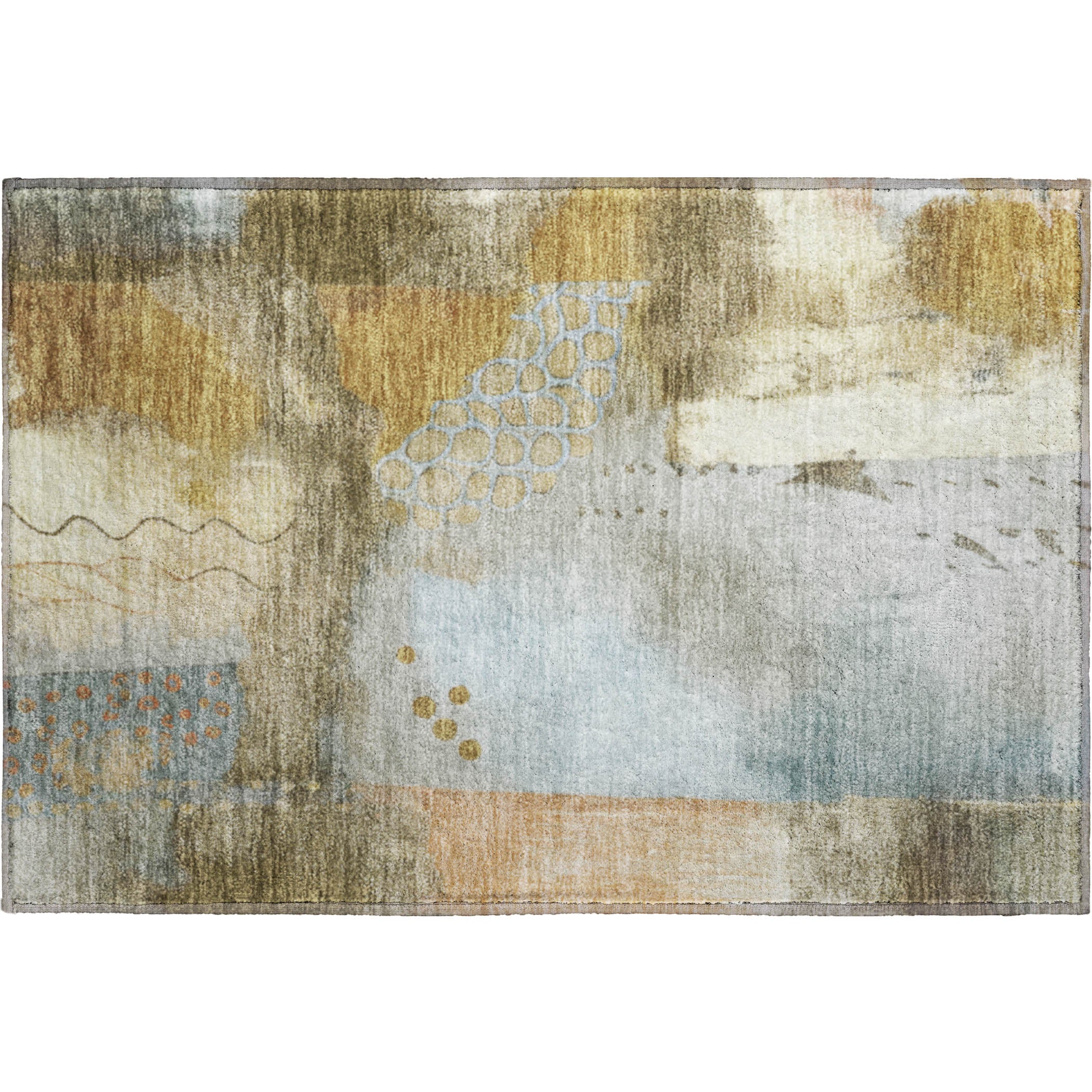 Cusco Machine Washable Transitional Brown Rug 1'8" x 2'6" #shape_Rectangle