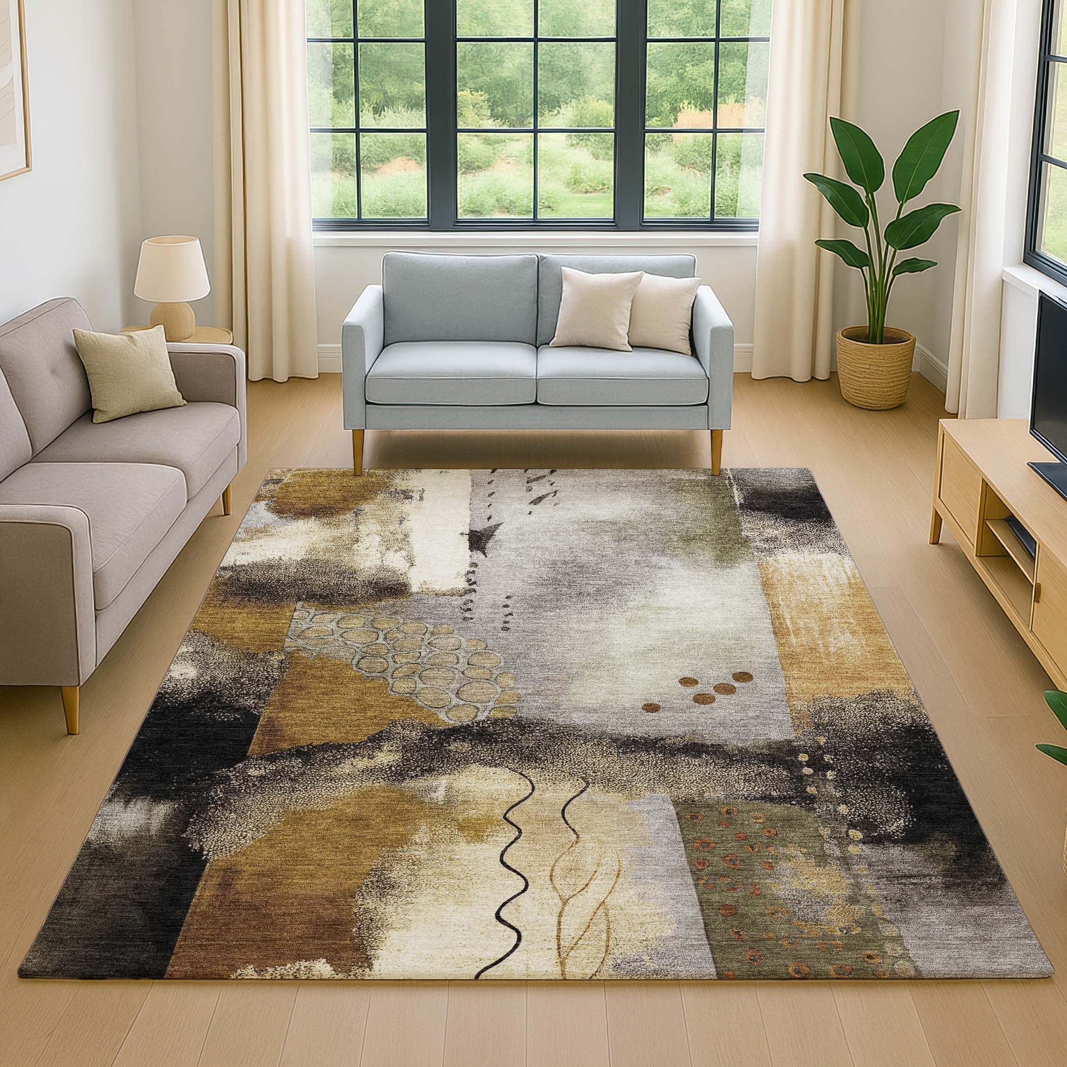 Cusco Machine Washable Transitional Chocolate Brown Rug 2'6" x 3'10" #shape_Rectangle