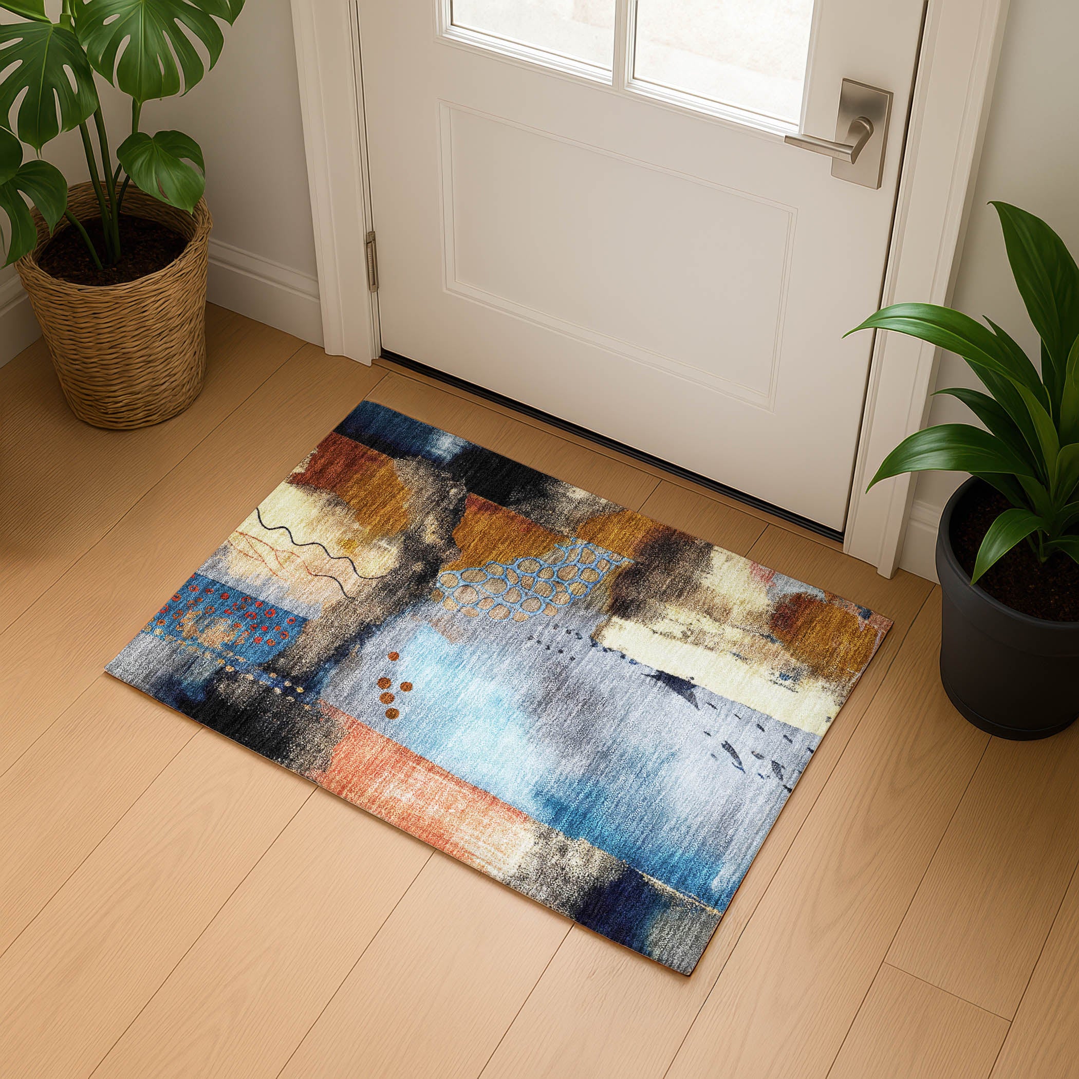 Cusco Machine Washable Transitional Copper Orange Rug 1'8" x 2'6" #shape_Rectangle