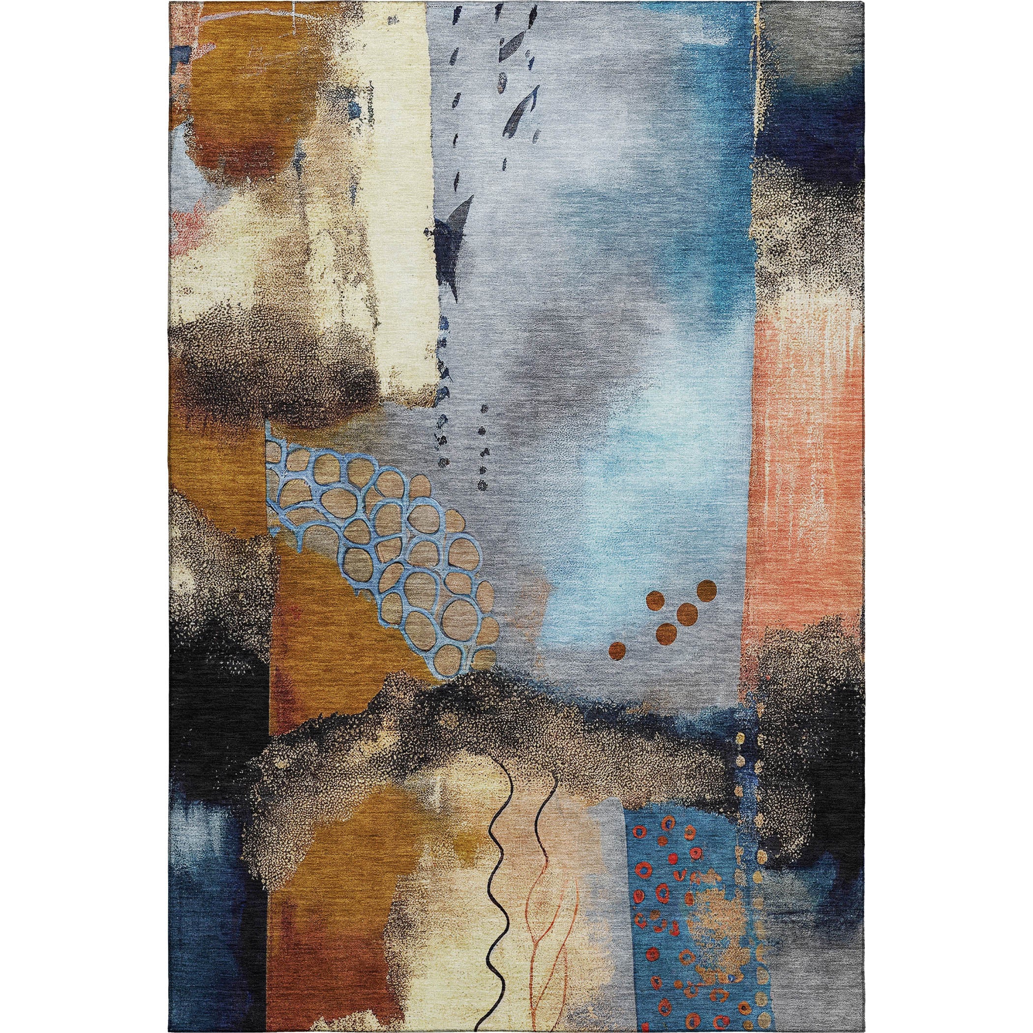 Cusco Machine Washable Transitional Copper Orange Rug 2'6" x 3'10" #shape_Rectangle