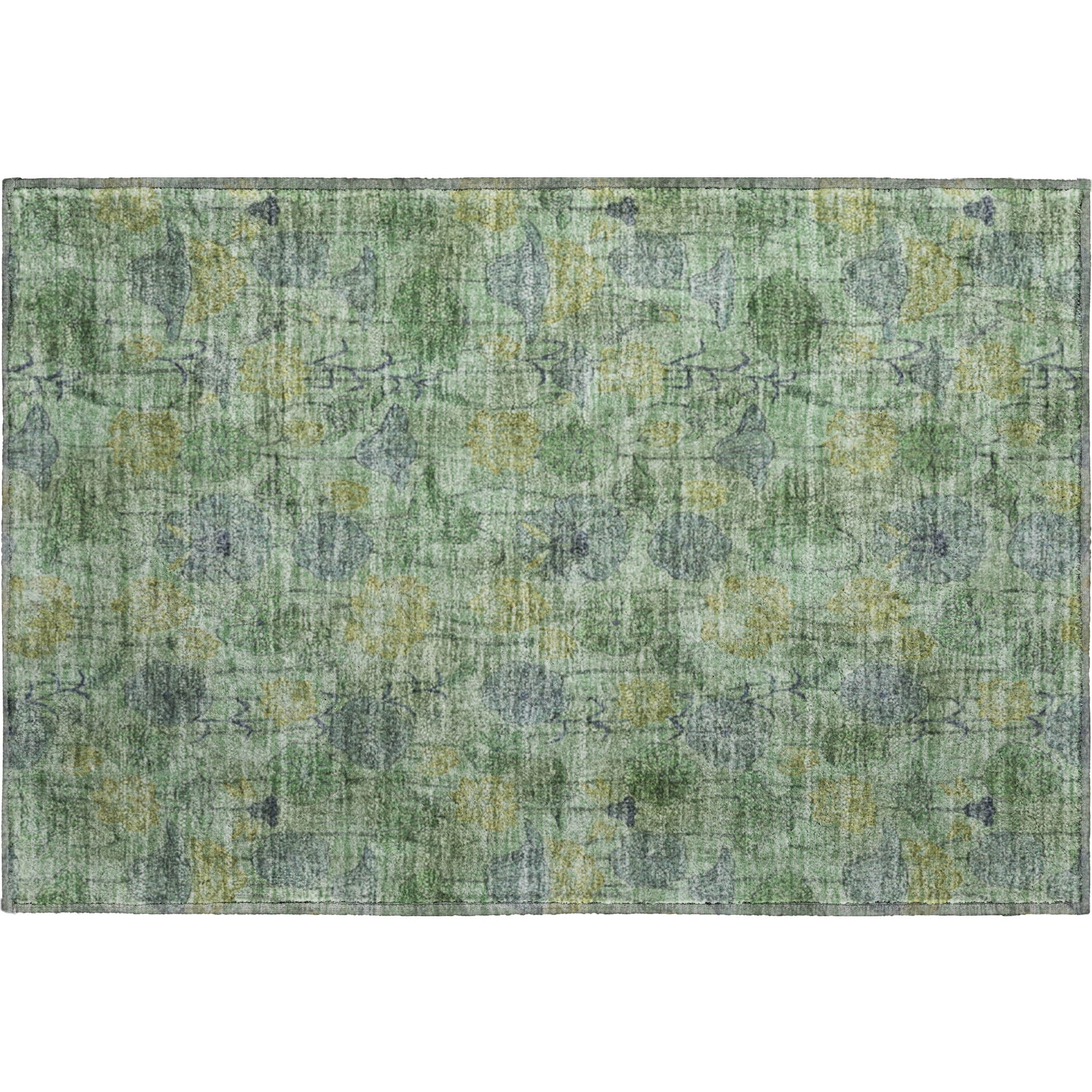 Sintra Machine Washable Transitional Aloe Green Rug 1'8" x 2'6" #shape_Rectangle