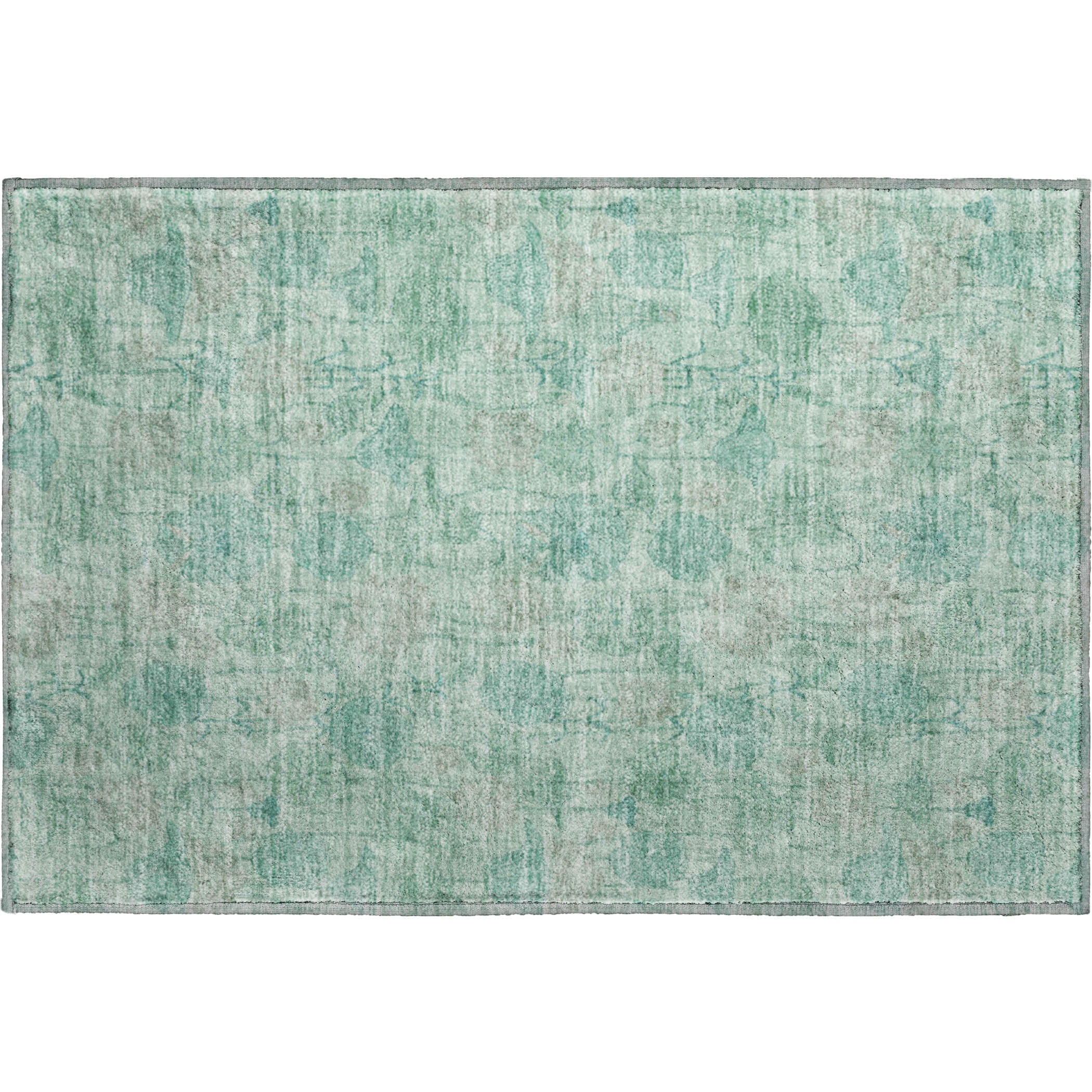 Sintra Machine Washable Transitional Aqua Teal Rug 1'8" x 2'6" #shape_Rectangle