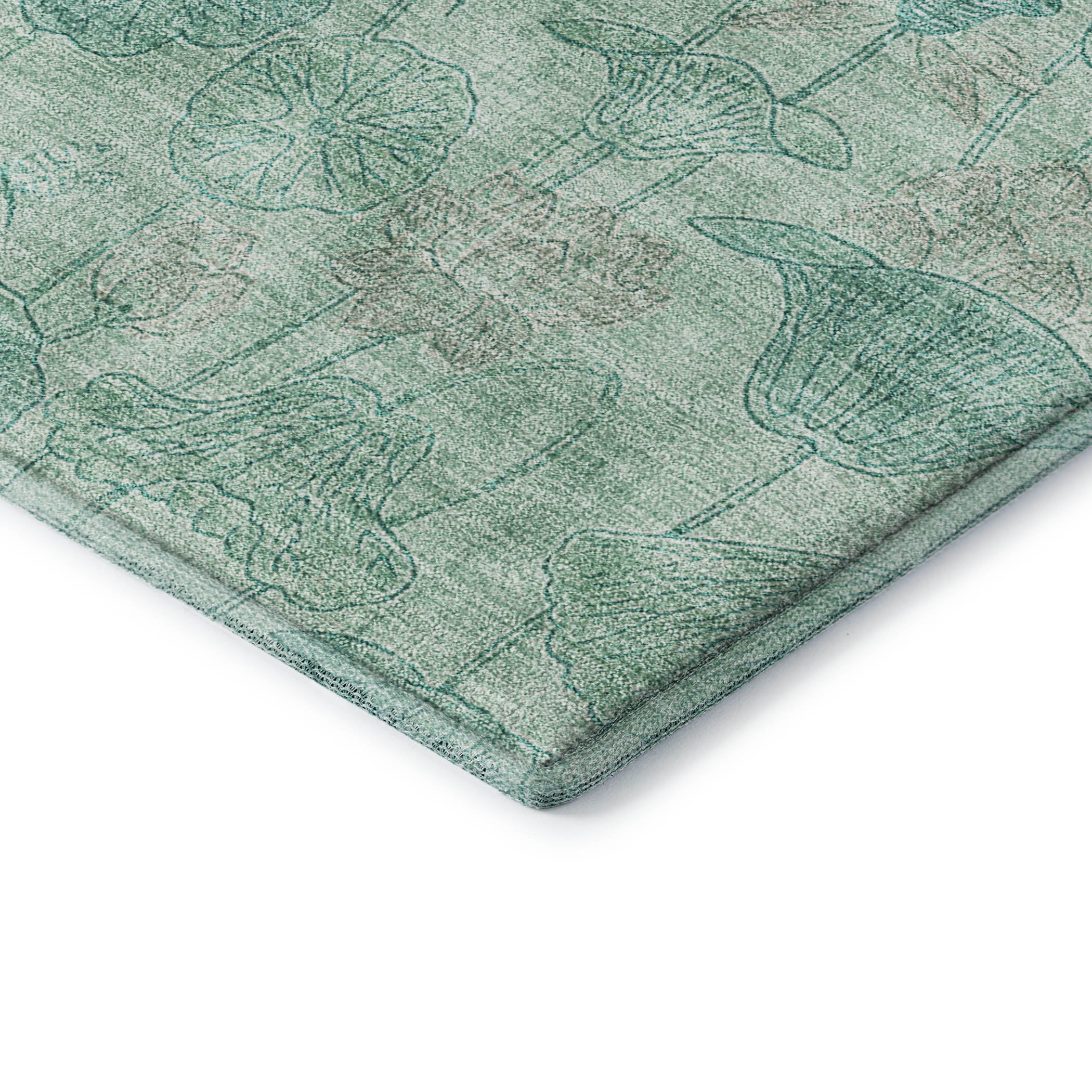 Sintra Machine Washable Transitional Aqua Teal Rug 1'8" x 2'6" #shape_Rectangle