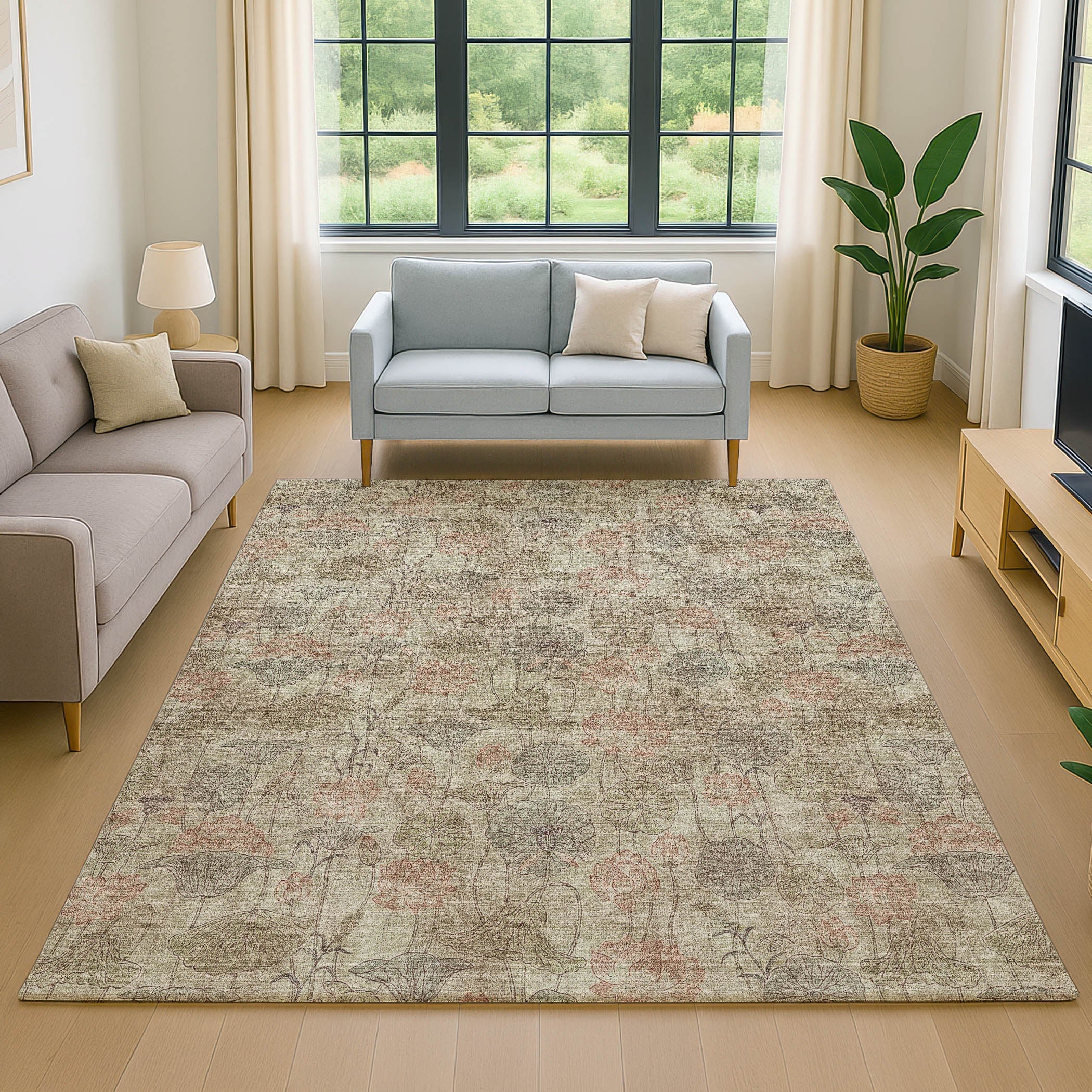 Sintra Machine Washable Transitional Brown Rug 2'6" x 3'10" #shape_Rectangle