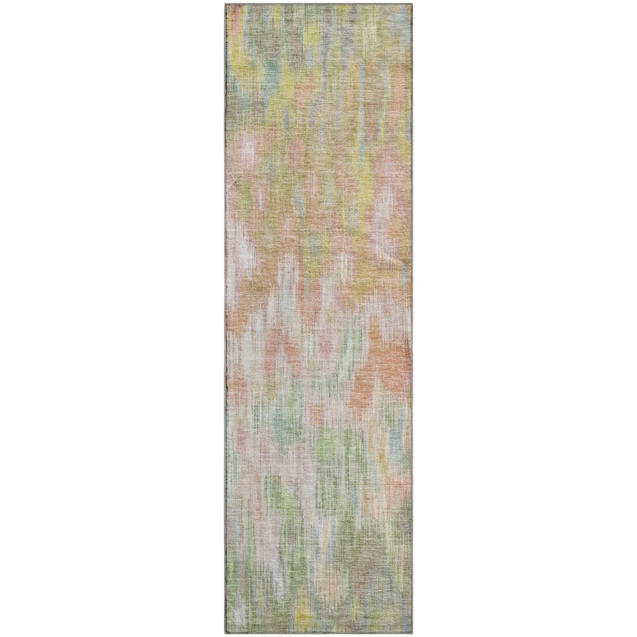 Mostar Machine Washable Transitional Coral Orange Rug 2'3" x 7'6" #shape_Runner