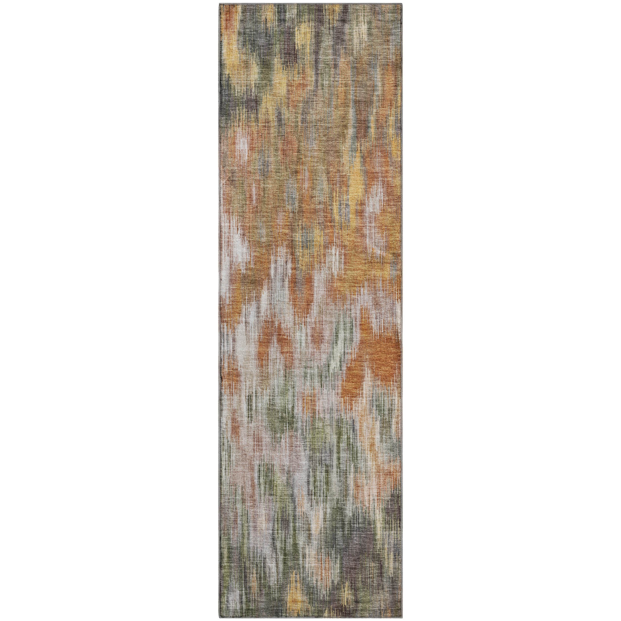 Mostar Machine Washable Transitional Terracotta Orange Rug 2'3" x 7'6" #shape_Runner
