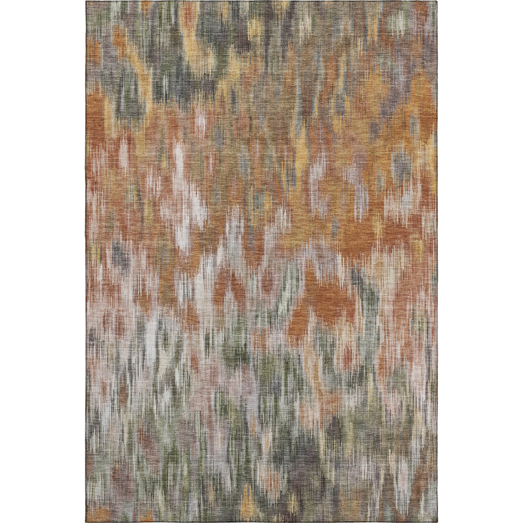 Mostar Machine Washable Transitional Terracotta Orange Rug 2'6" x 3'10" #shape_Rectangle