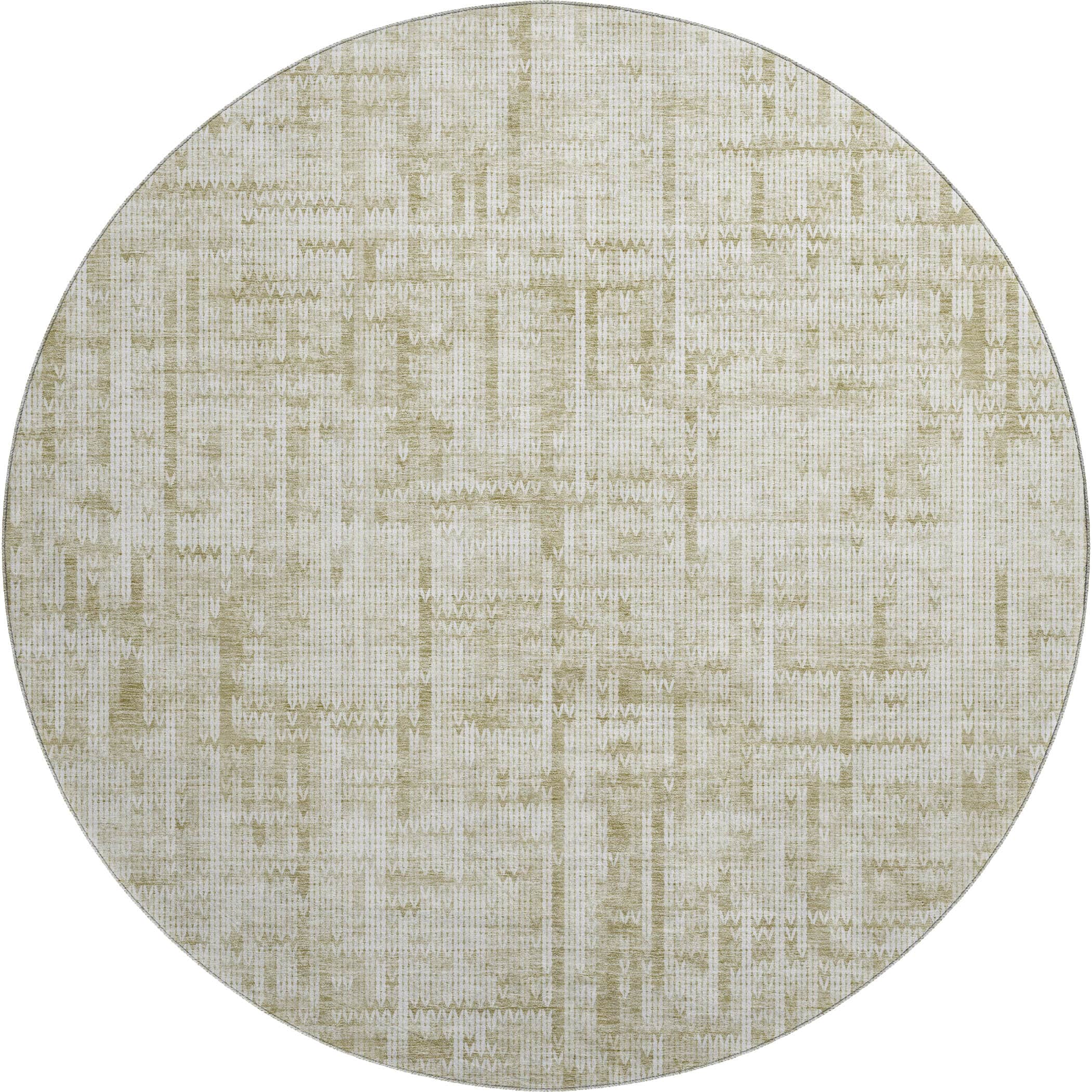 Kotor Machine Washable Transitional Beige Brown Rug 8' x 8' #shape_Round