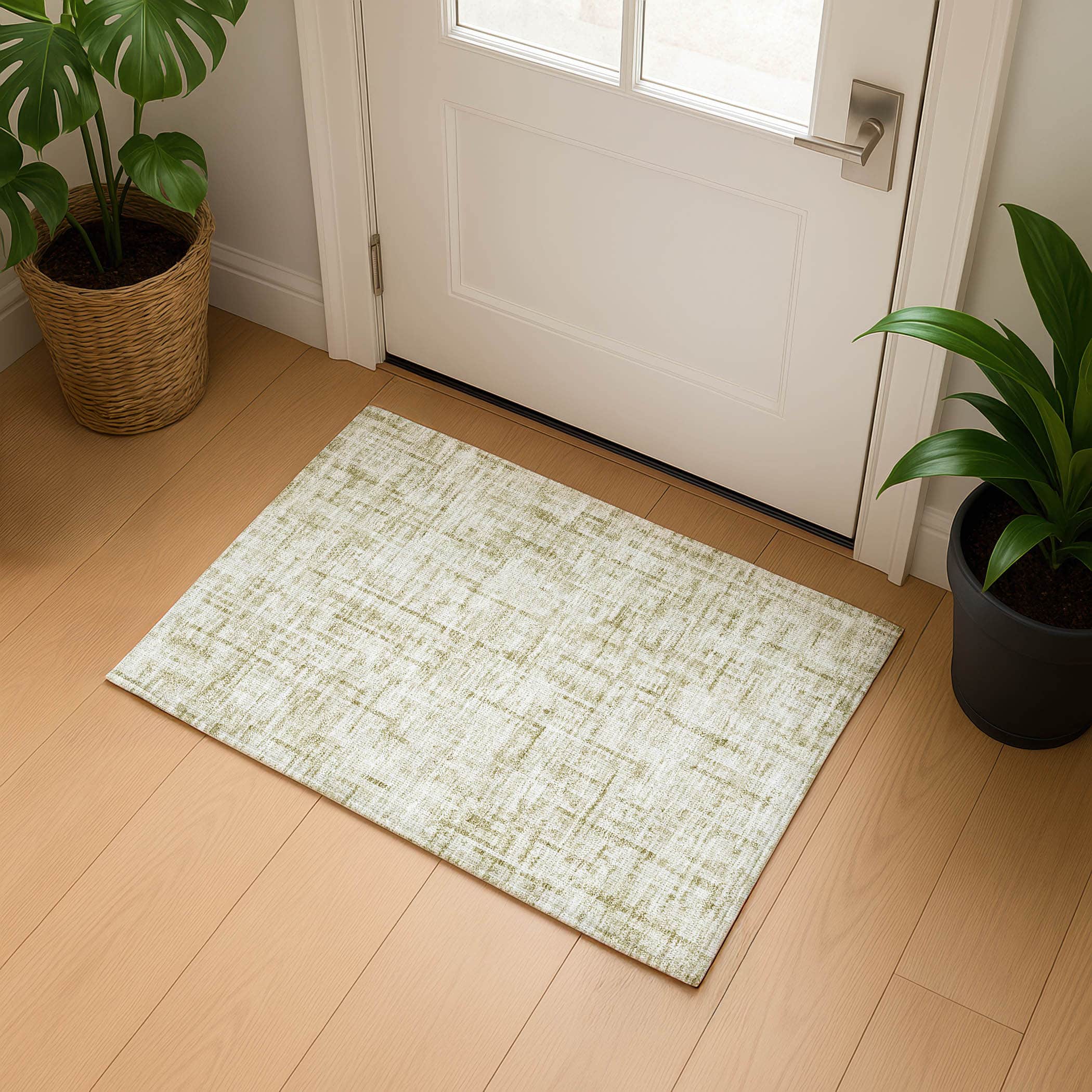 Kotor Machine Washable Transitional Beige Brown Rug 1'8" x 2'6" #shape_Rectangle