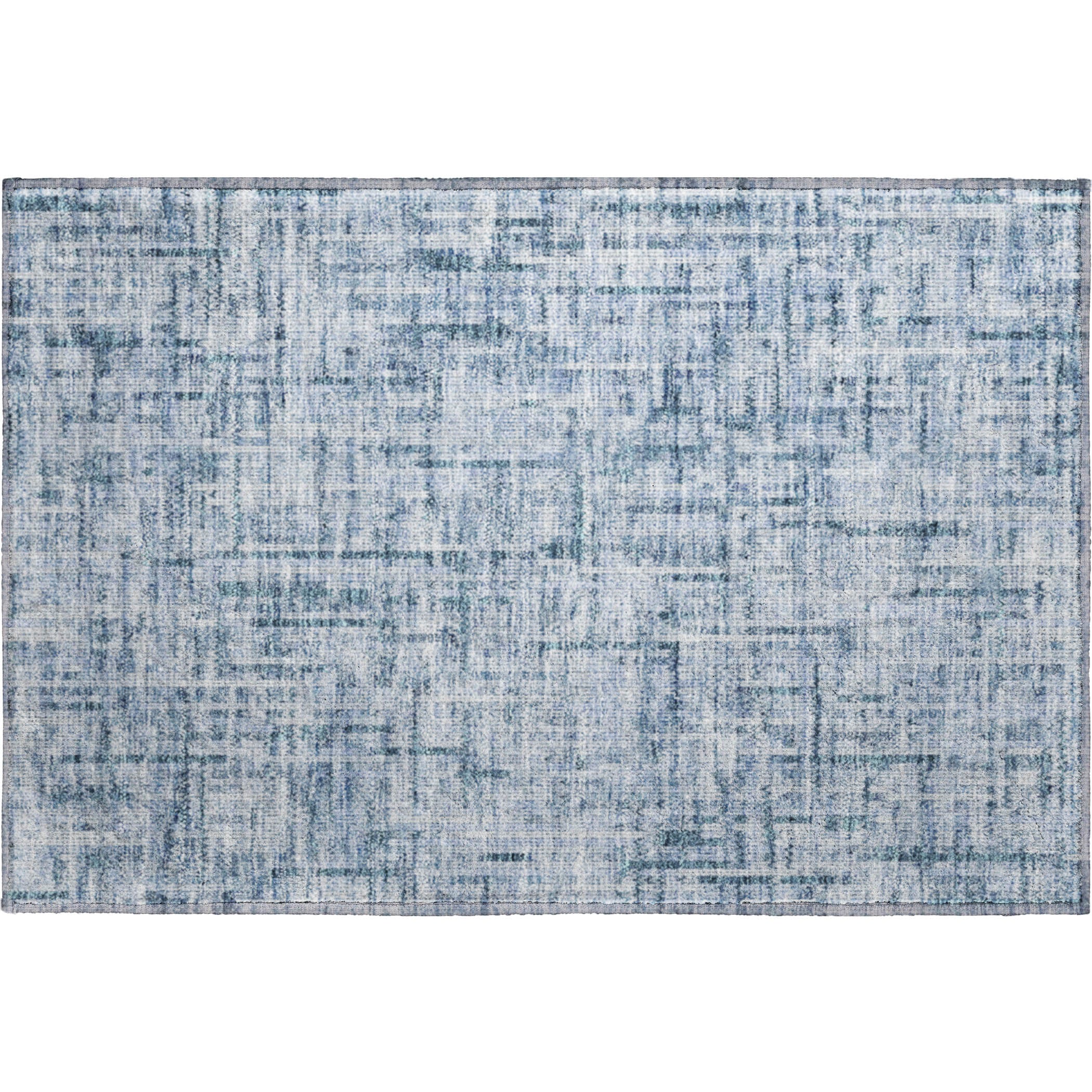 Kotor Machine Washable Transitional Blue Rug 1'8" x 2'6" #shape_Rectangle