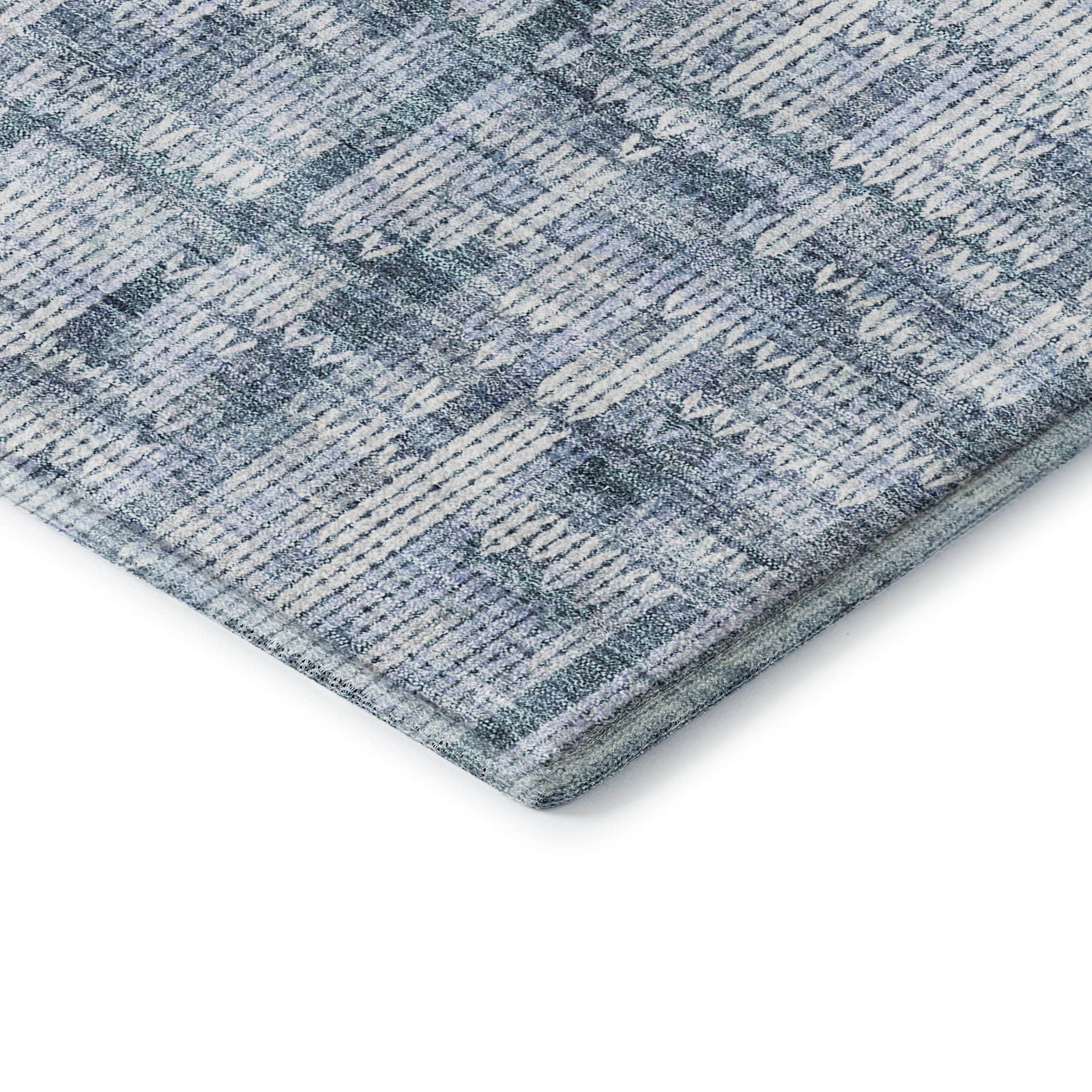 Kotor Machine Washable Transitional Blue Rug 1'8" x 2'6" #shape_Rectangle