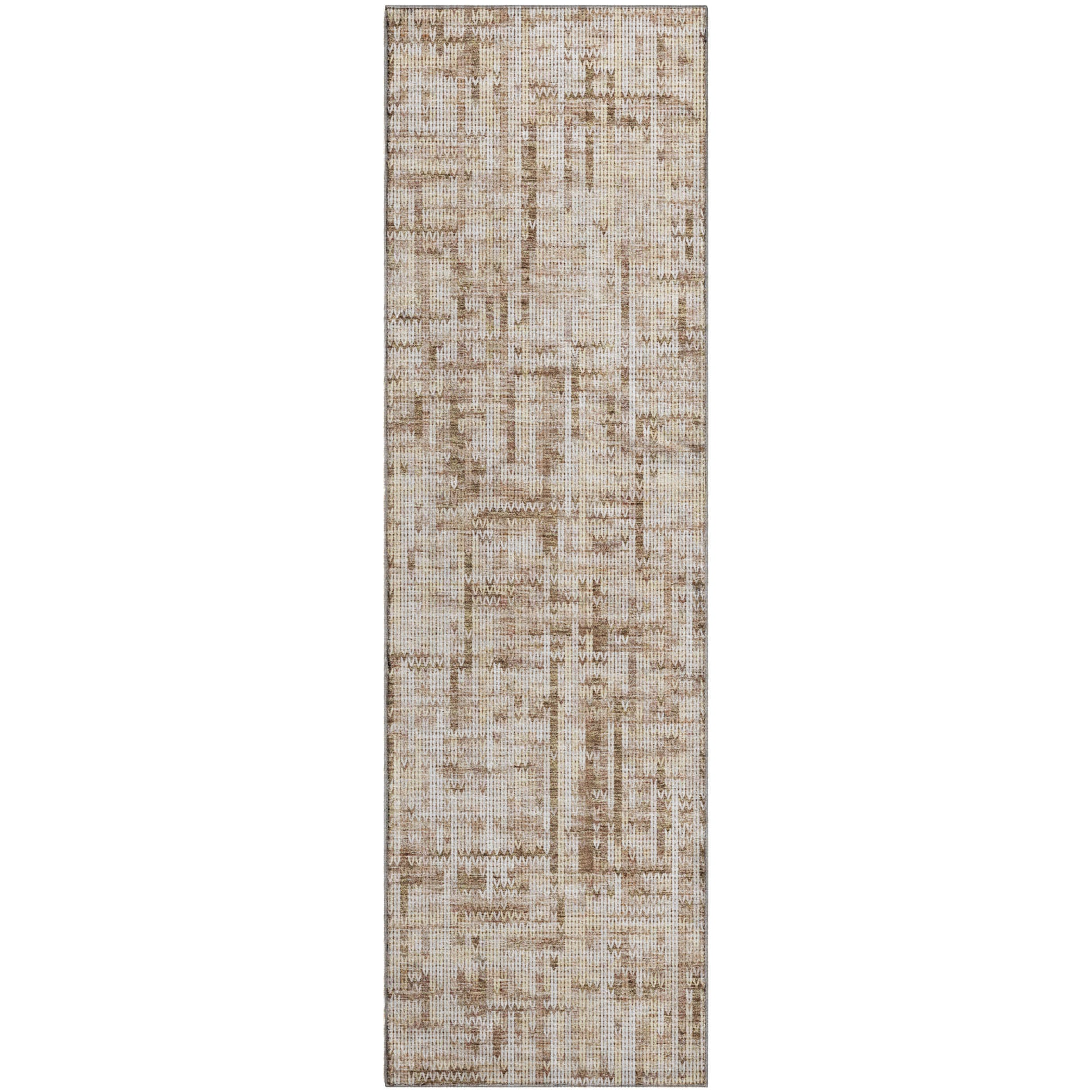Kotor Machine Washable Transitional Brown Rug 2'3" x 7'6" #shape_Runner