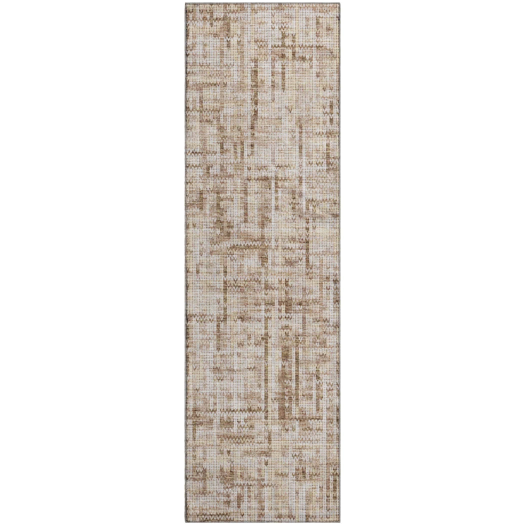 Kotor Machine Washable Transitional Brown Rug 2'3" x 7'6" #shape_Runner