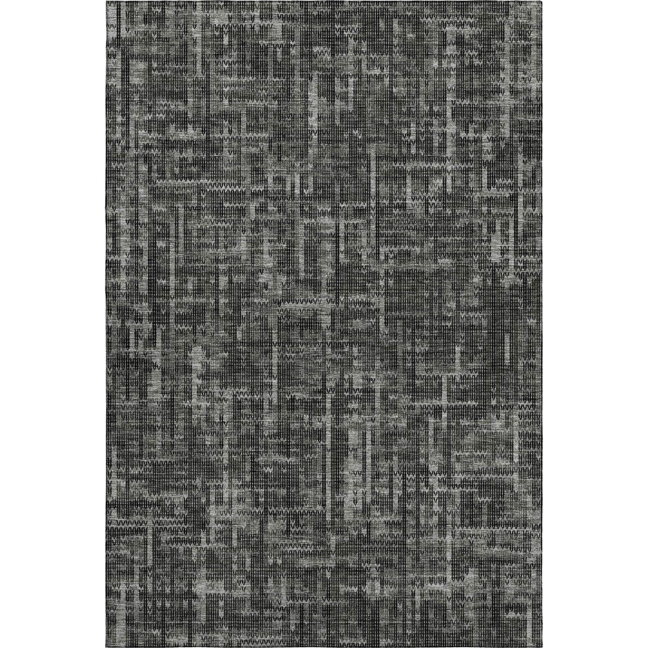 Kotor Machine Washable Transitional Charcoal Gray Rug 2'6" x 3'10" #shape_Rectangle