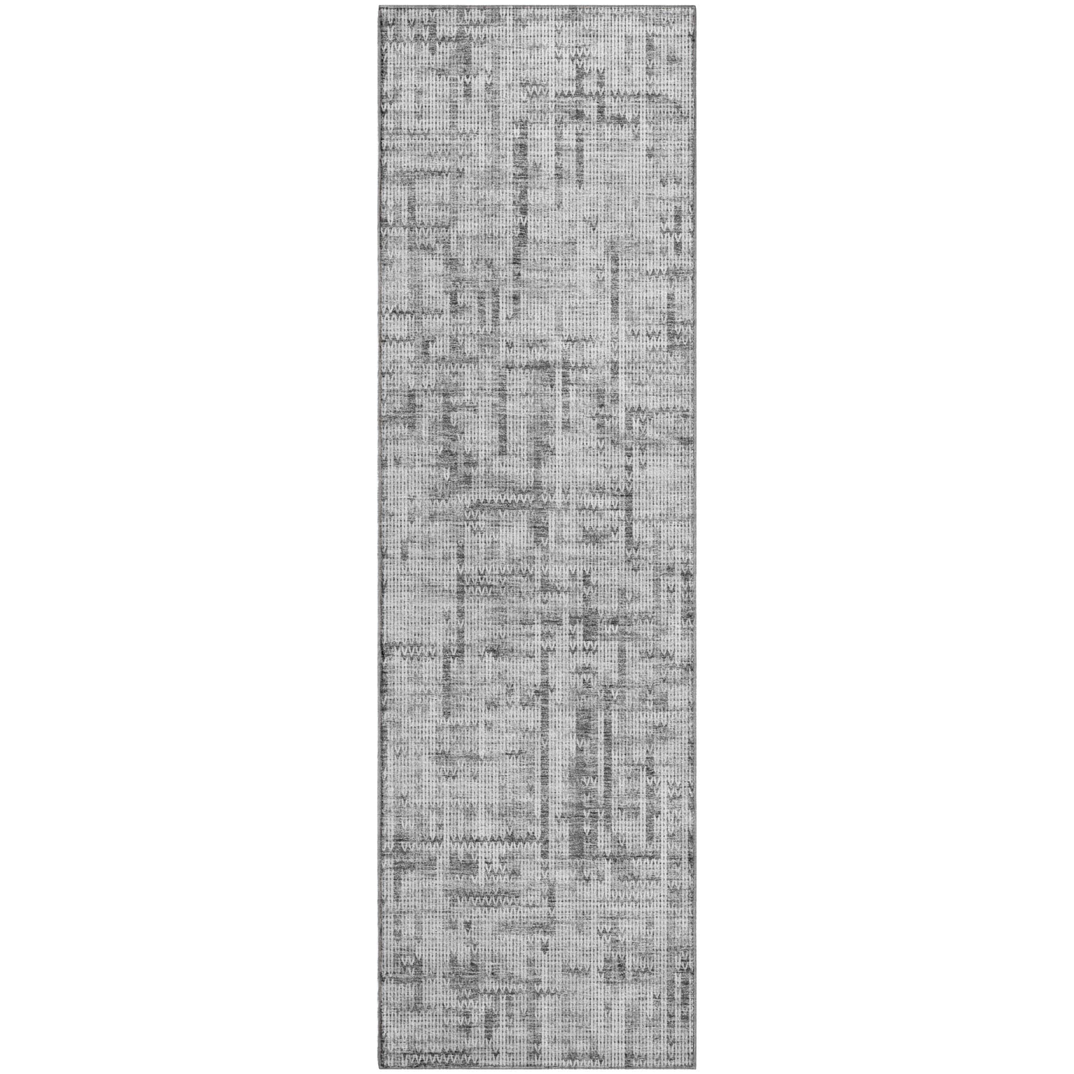 Kotor Machine Washable Transitional Gray Rug 2'3" x 7'6" #shape_Runner