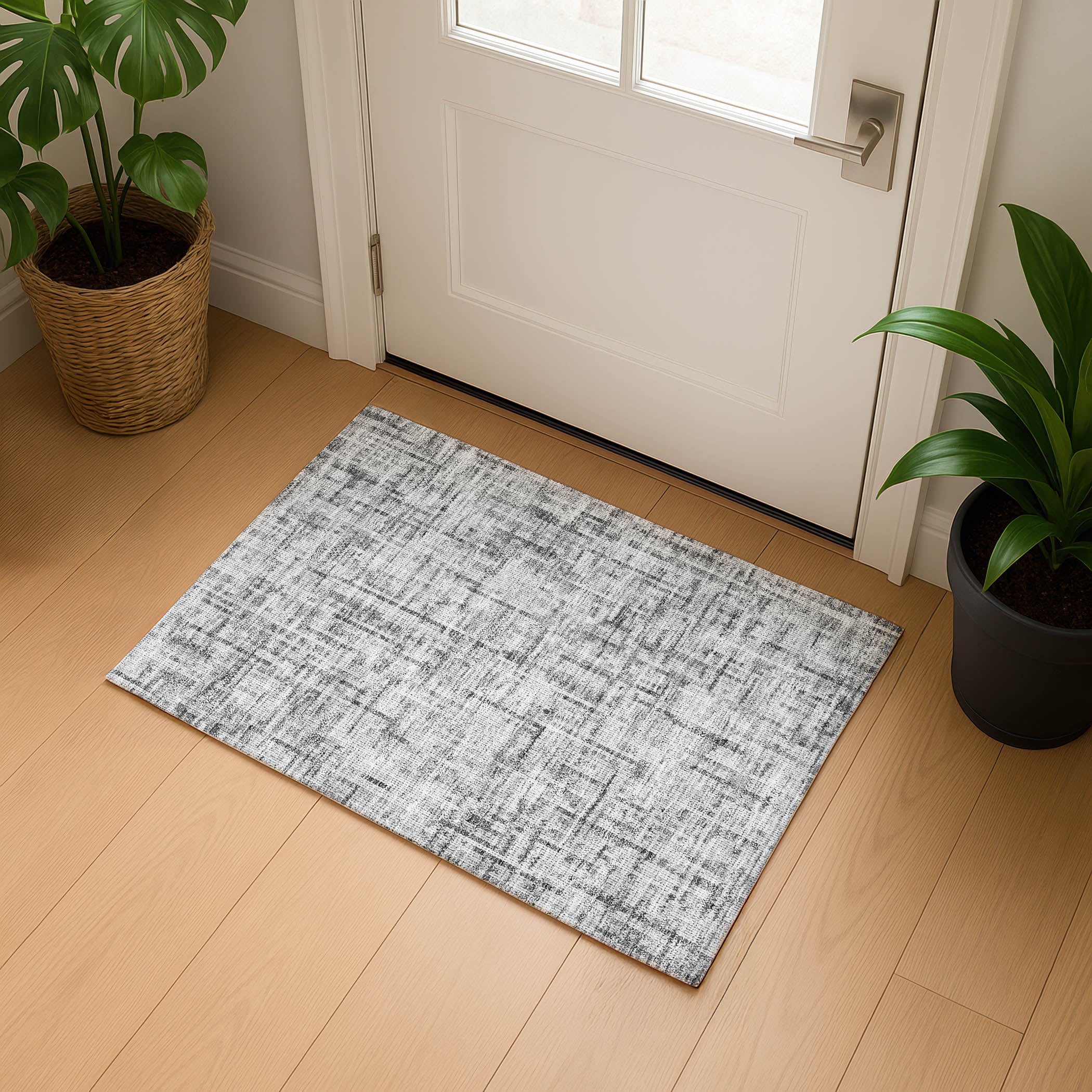 Kotor Machine Washable Transitional Gray Rug 1'8" x 2'6" #shape_Rectangle