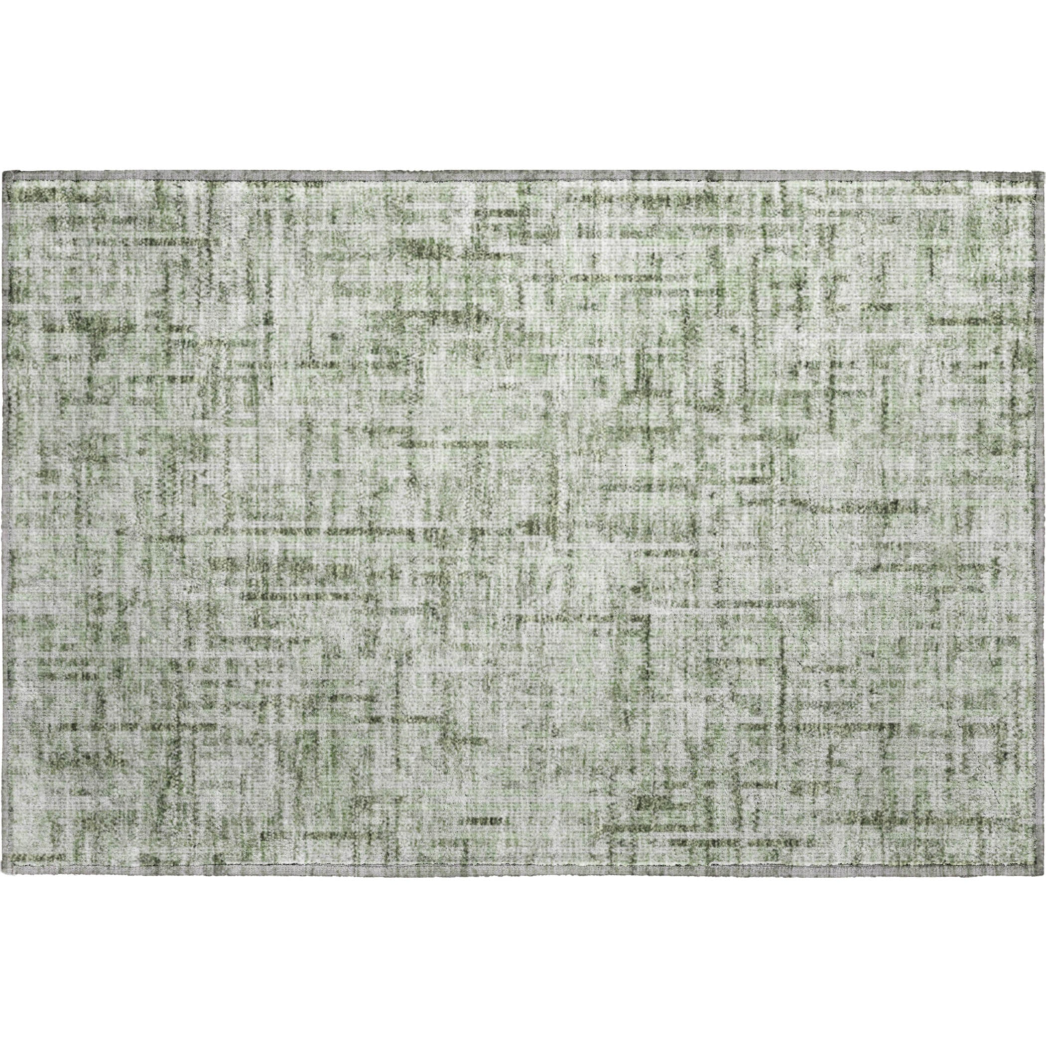 Kotor Machine Washable Transitional Green Rug 1'8" x 2'6" #shape_Rectangle