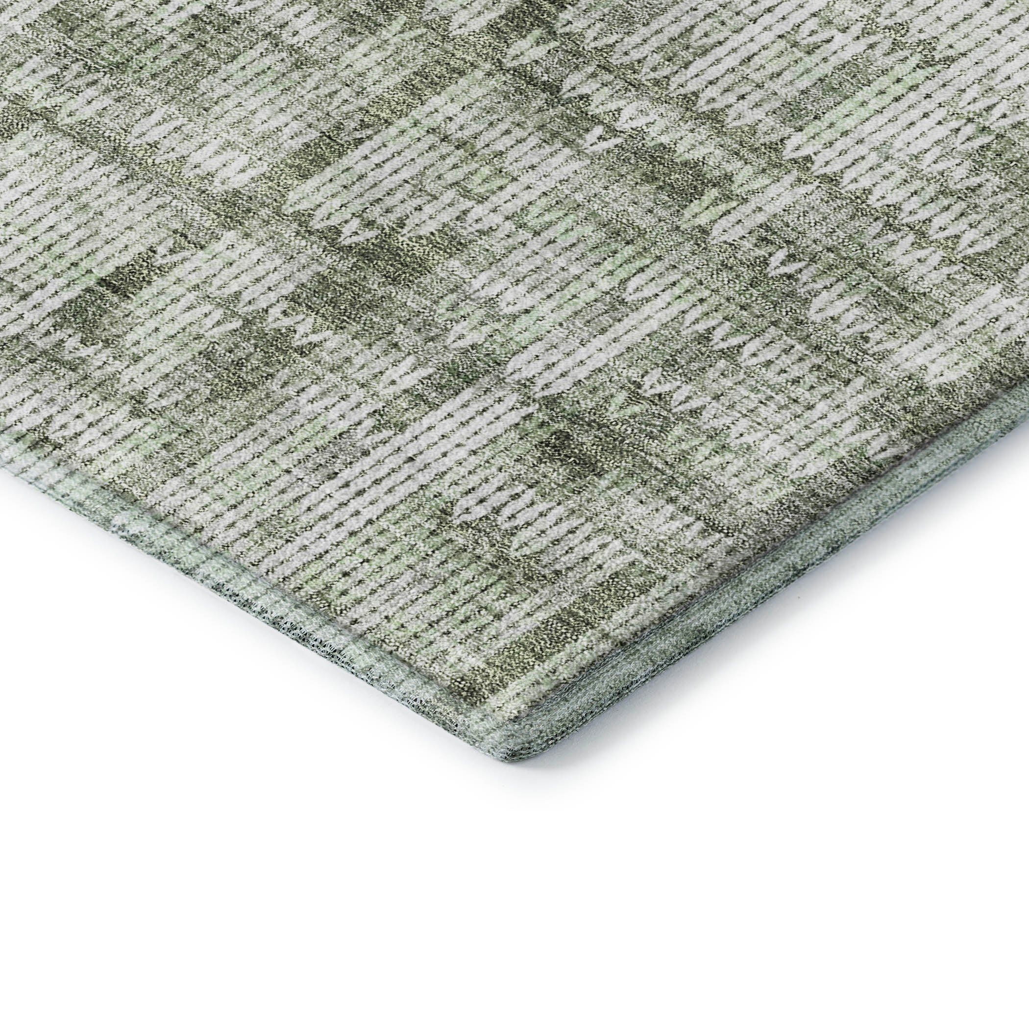 Kotor Machine Washable Transitional Green Rug 1'8" x 2'6" #shape_Rectangle