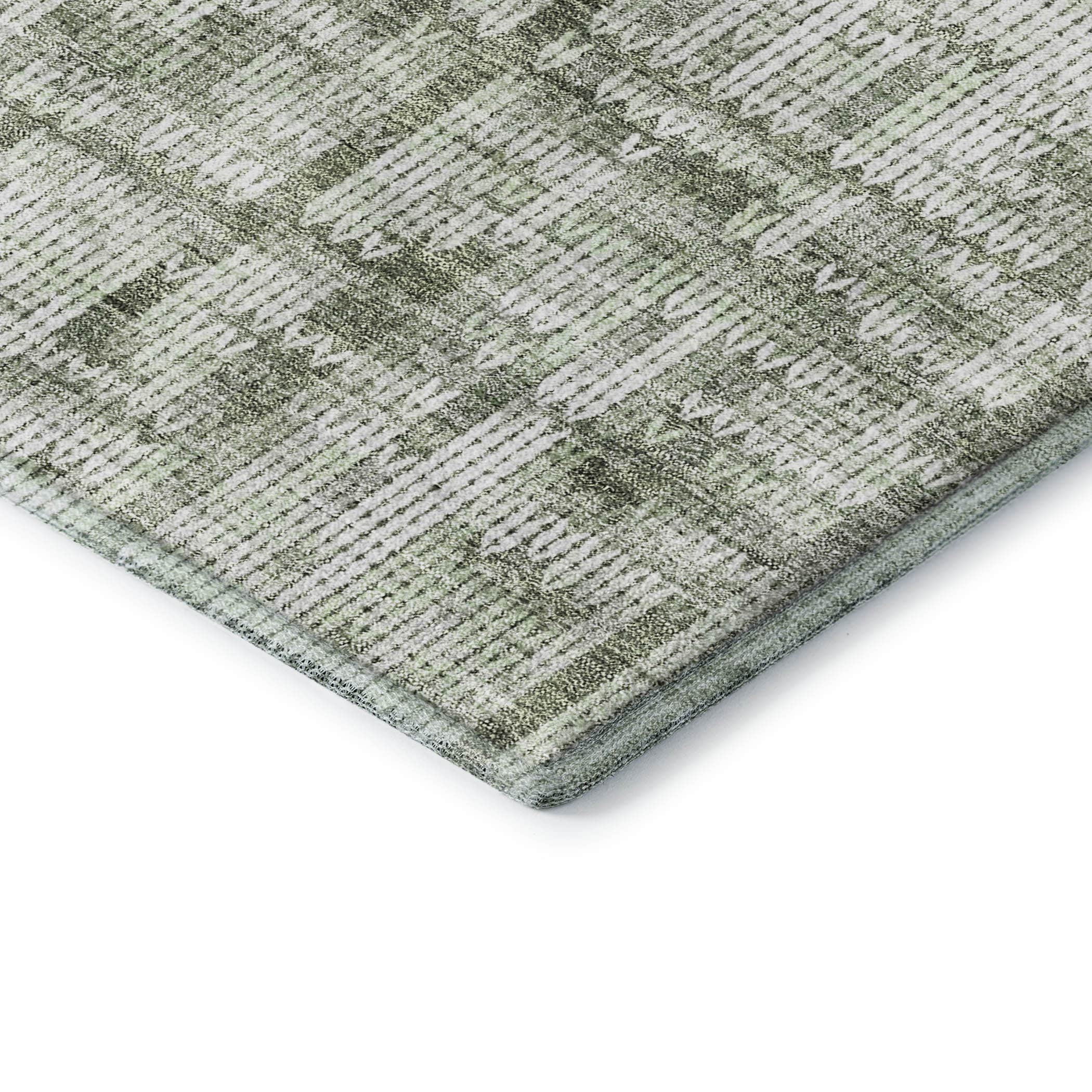 Kotor Machine Washable Transitional Green Rug 1'8" x 2'6" #shape_Rectangle