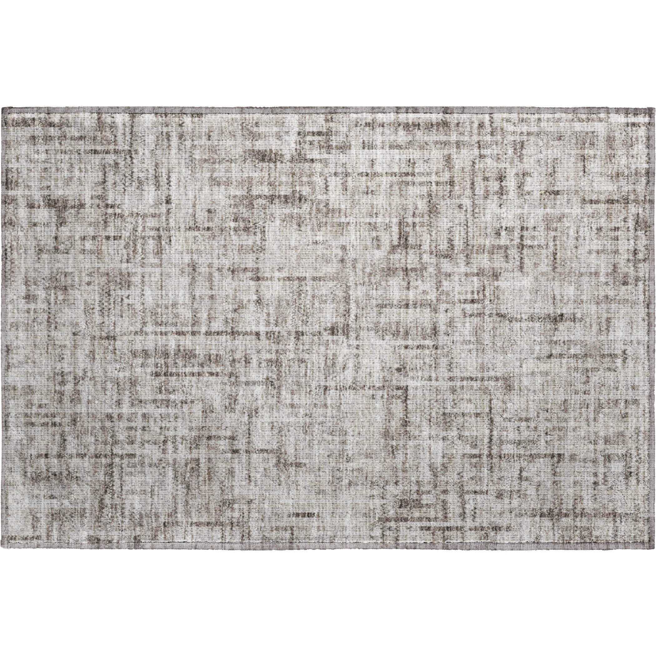 Kotor Machine Washable Transitional Taupe Brown Rug 1'8" x 2'6" #shape_Rectangle