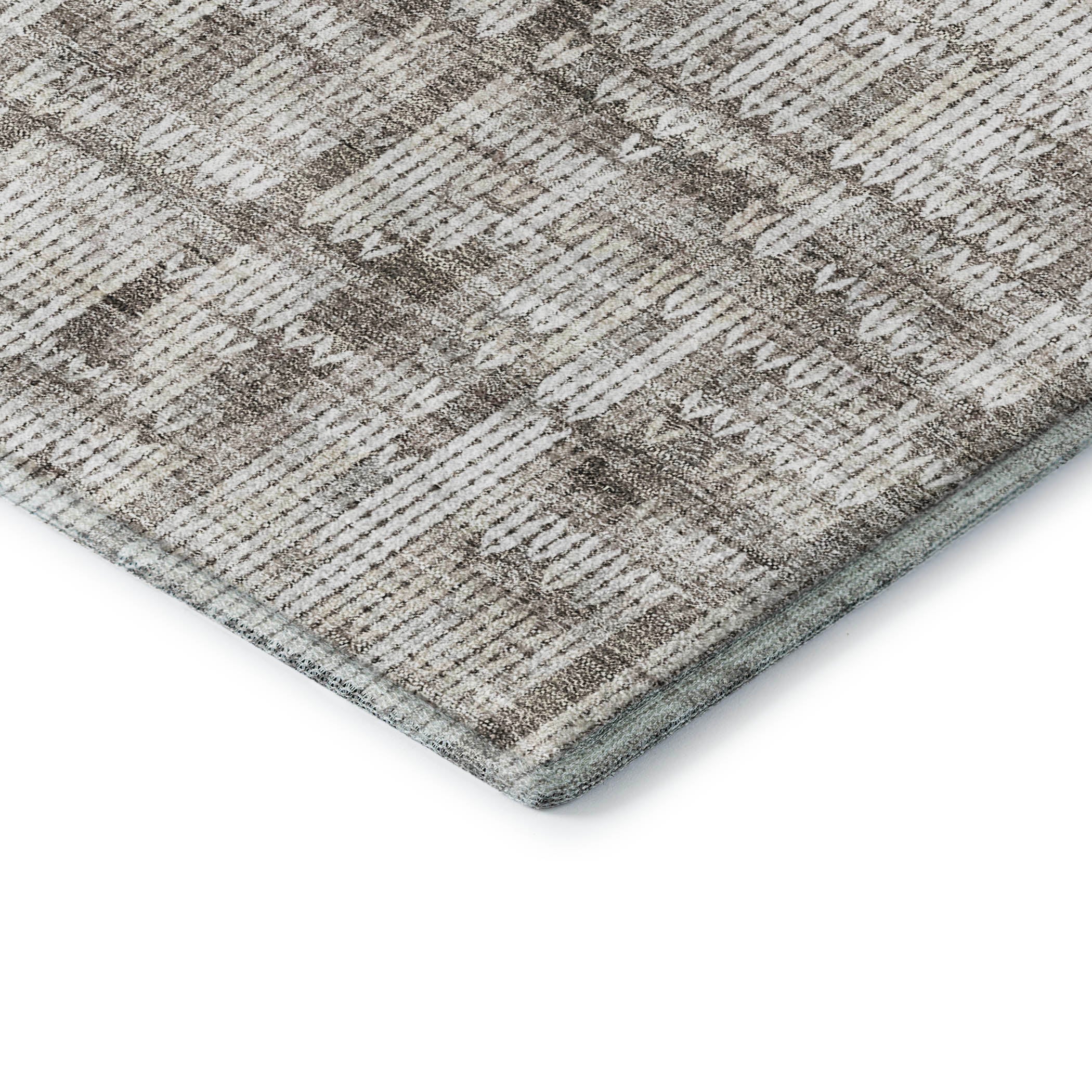 Kotor Machine Washable Transitional Taupe Brown Rug 1'8" x 2'6" #shape_Rectangle