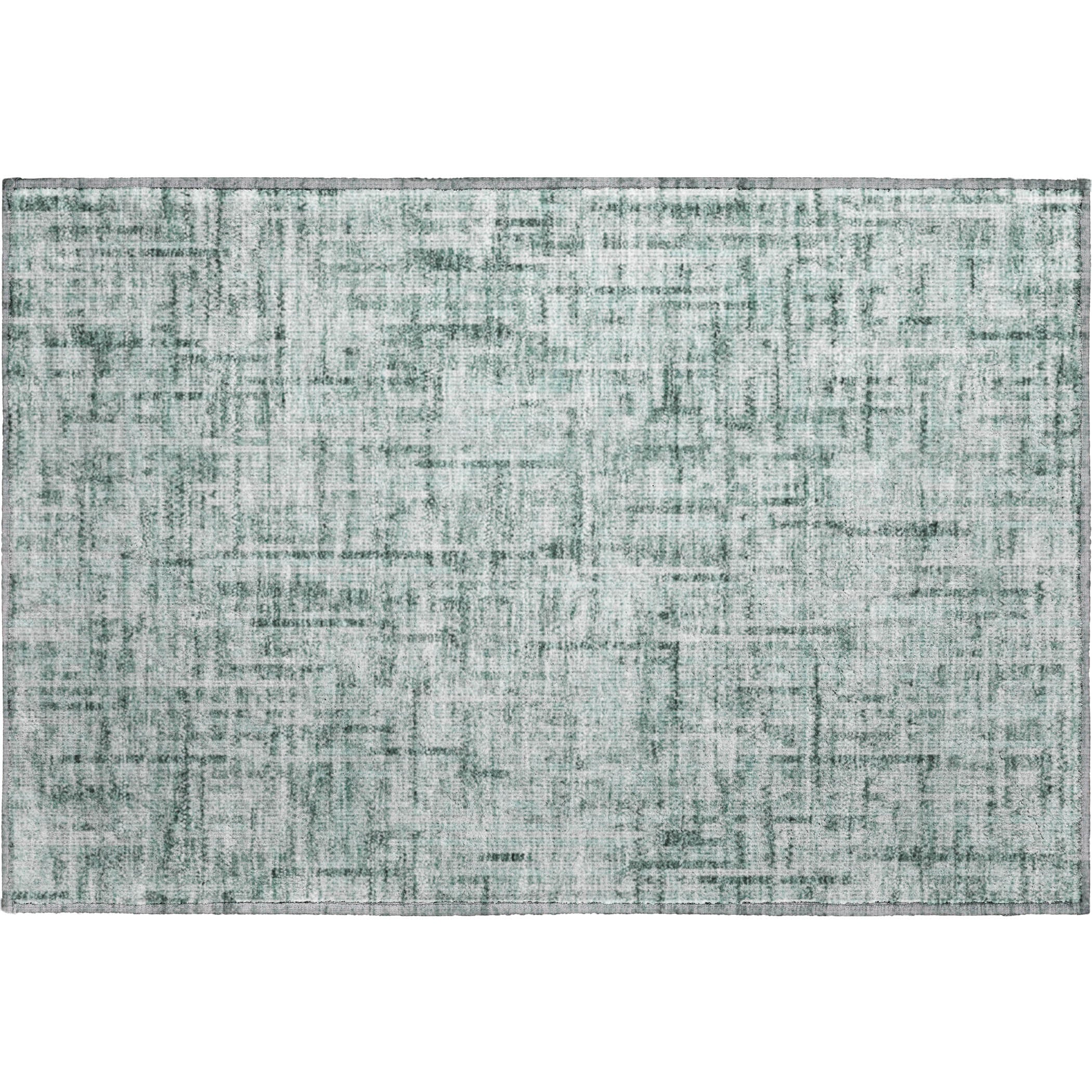 Kotor Machine Washable Transitional Teal Rug 1'8" x 2'6" #shape_Rectangle
