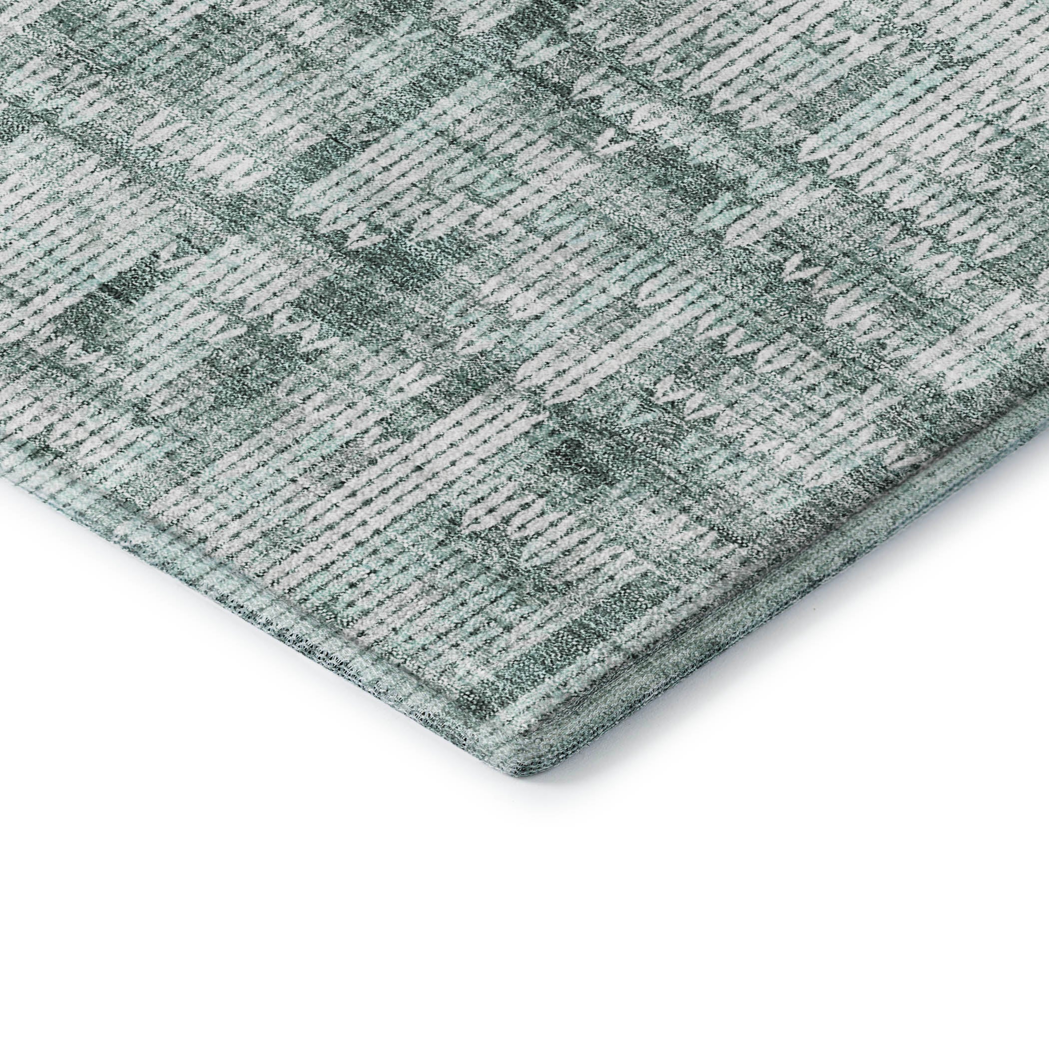 Kotor Machine Washable Transitional Teal Rug 1'8" x 2'6" #shape_Rectangle