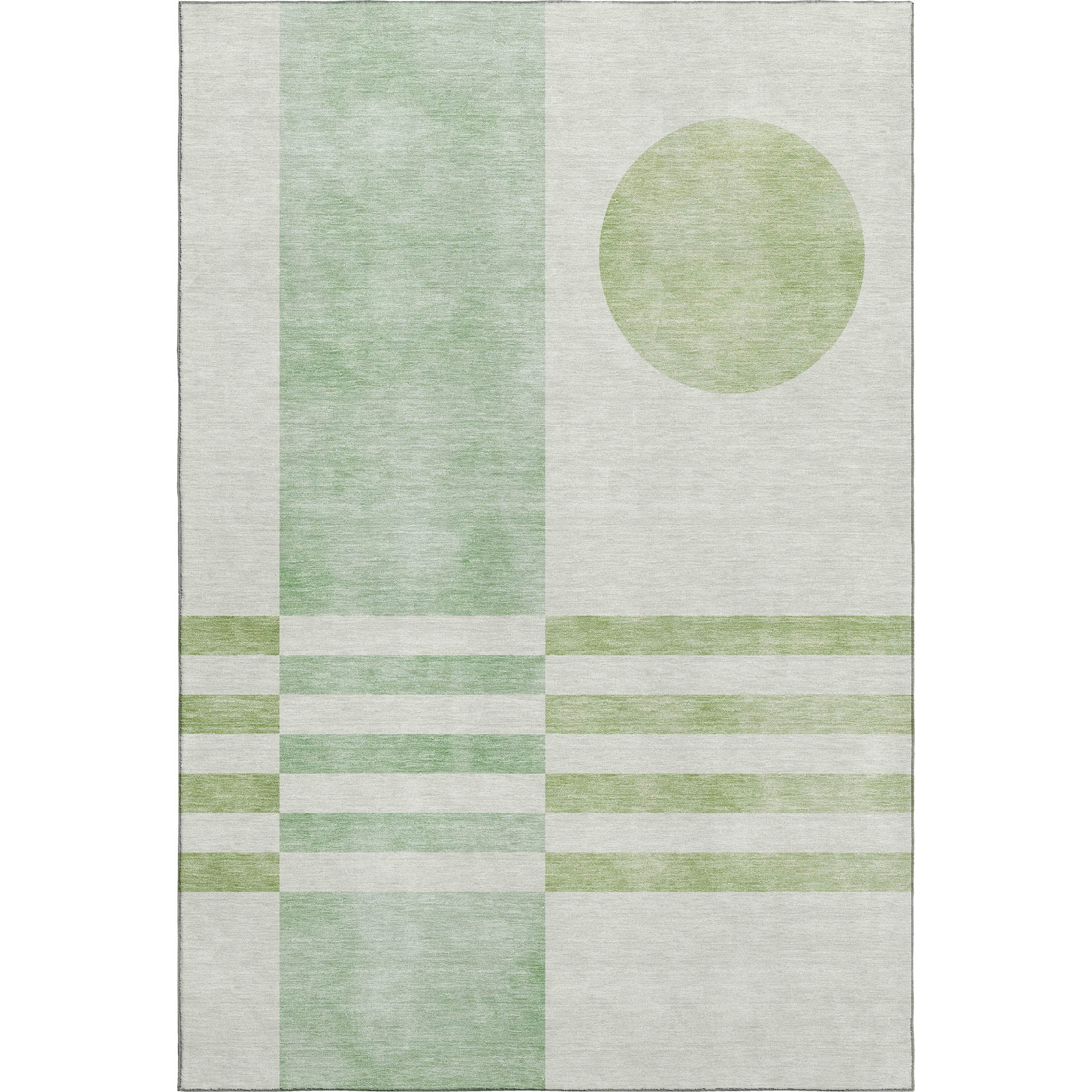 Valletta Machine Washable Transitional Green Rug 2'6" x 3'10" #shape_Rectangle